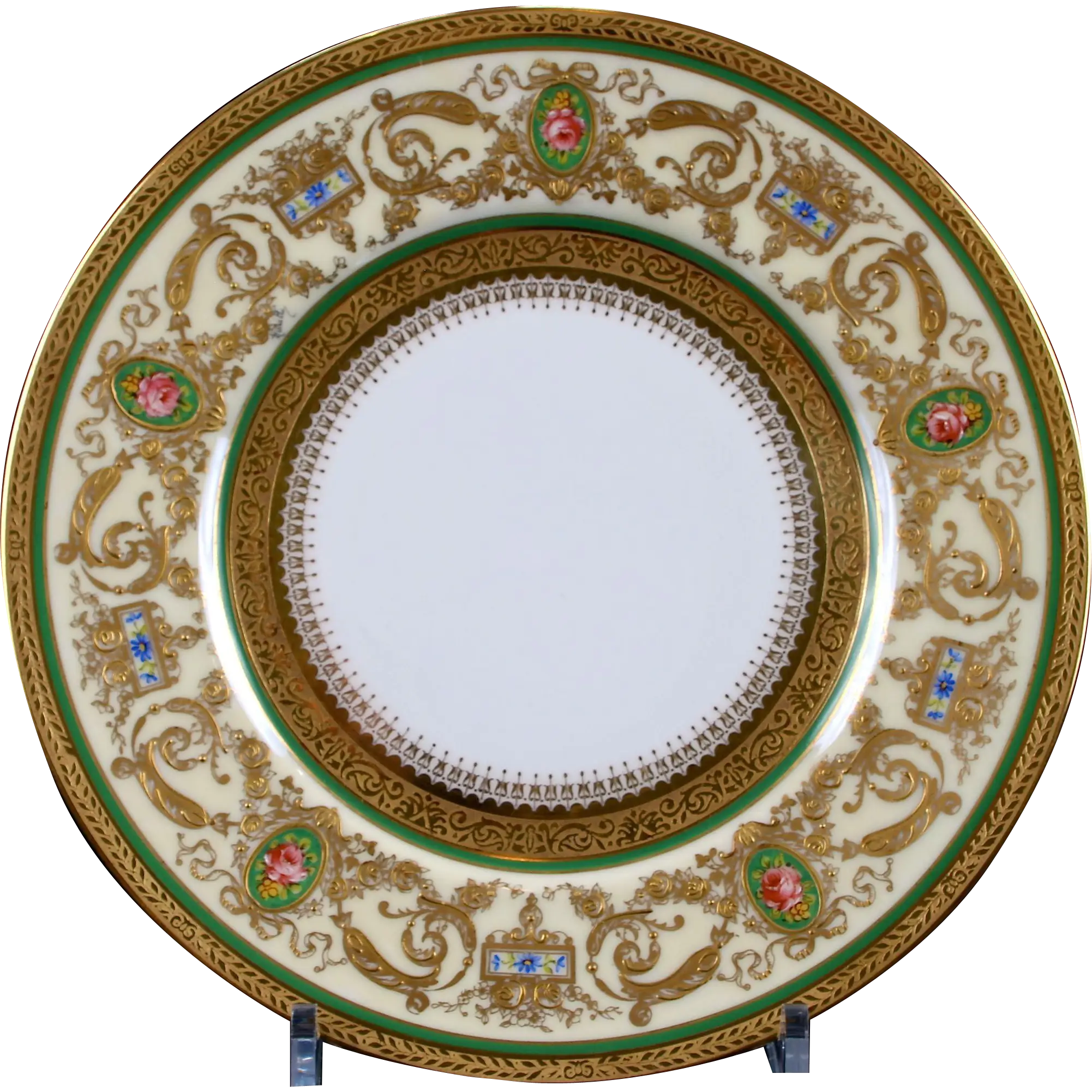Ornate Gold and Floral Plate Design