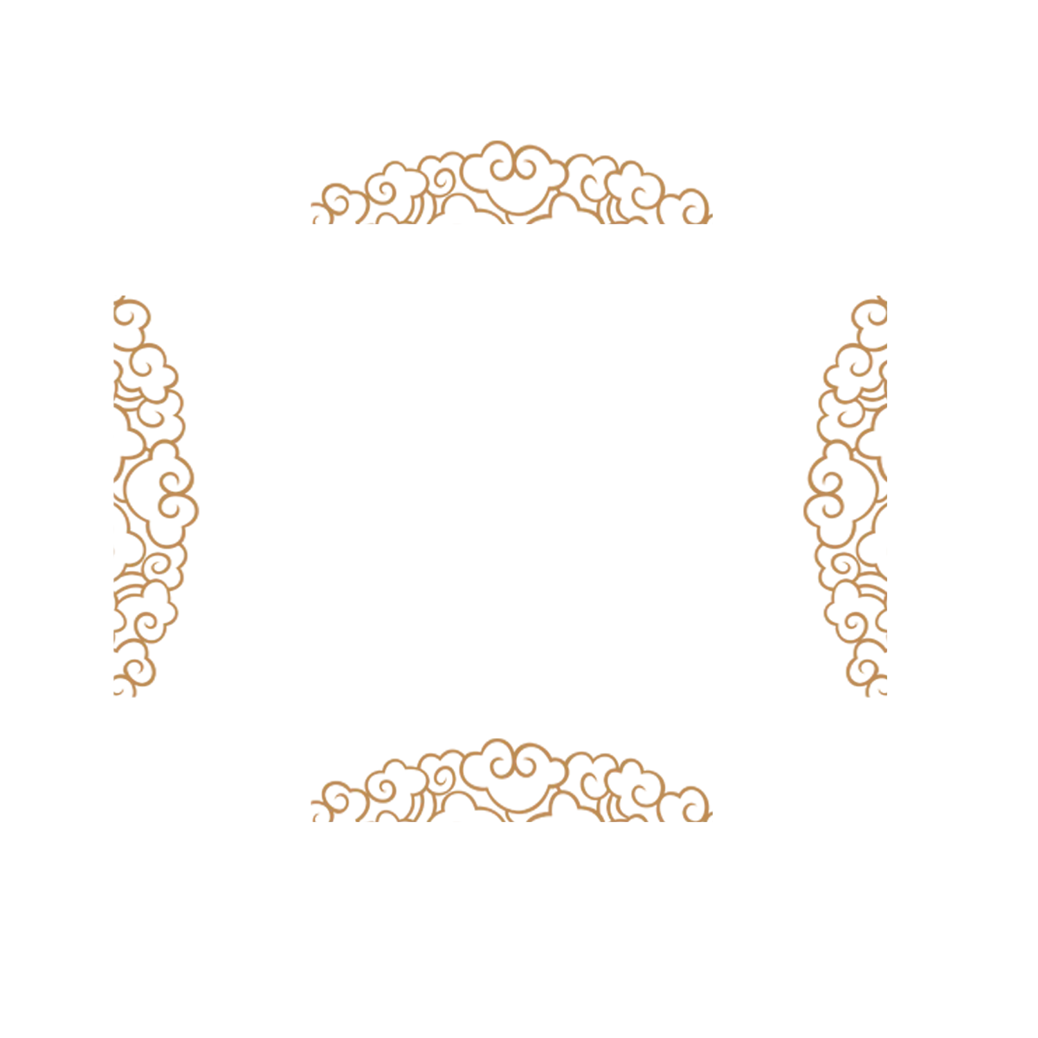 Golden Cloud Ornament Frame Design