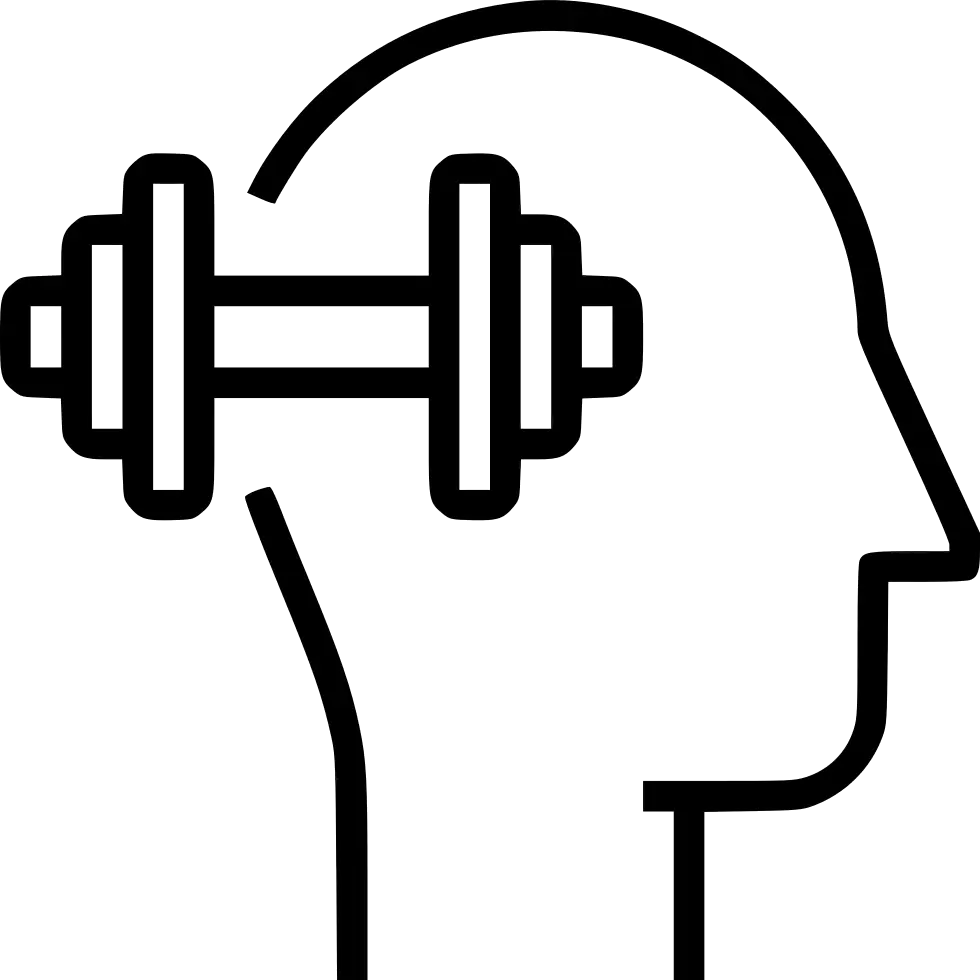 Brain Dumbbell Illustration for Mental Fitness