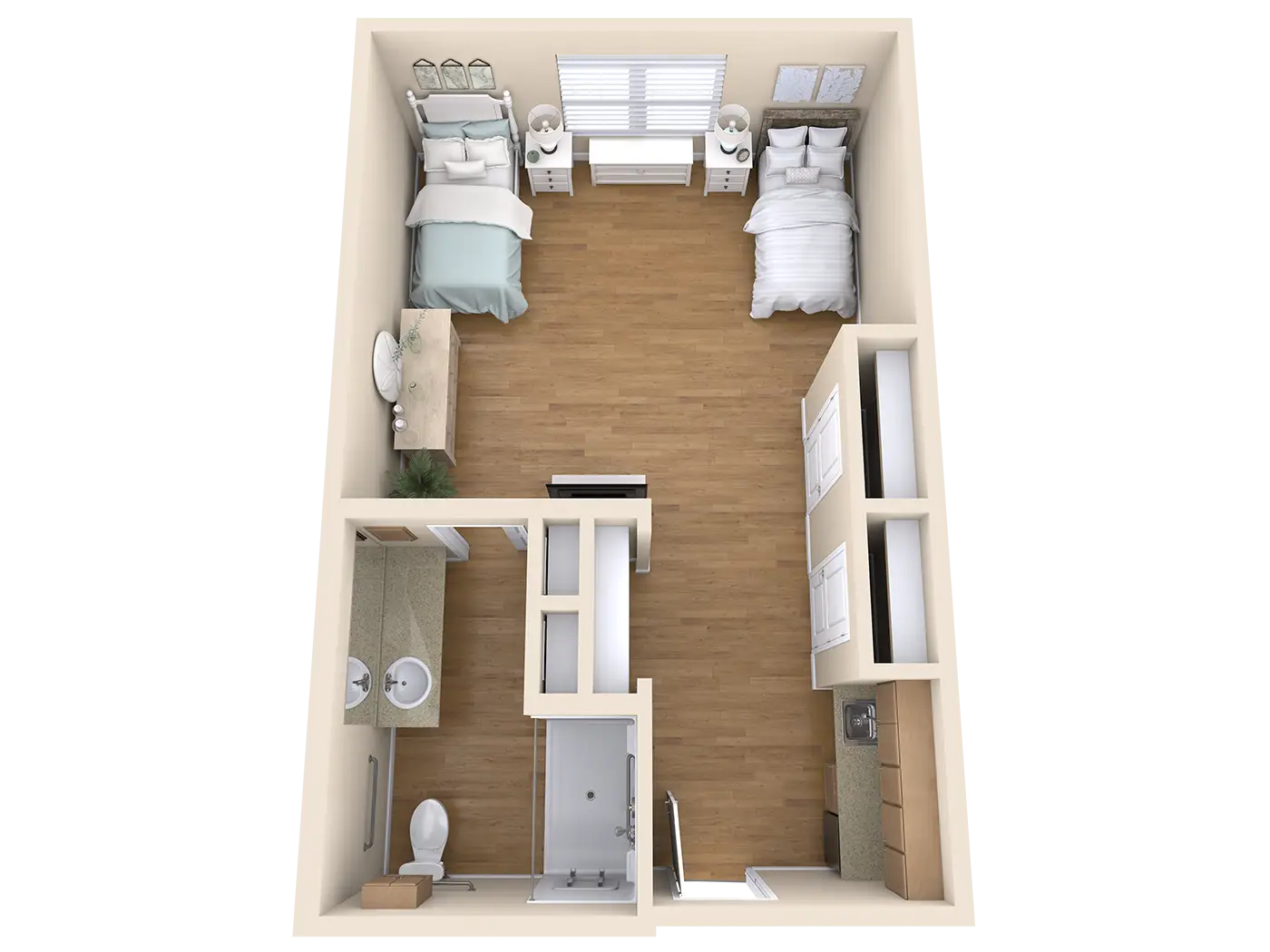 One-Bedroom Floor Plan with Compact Design