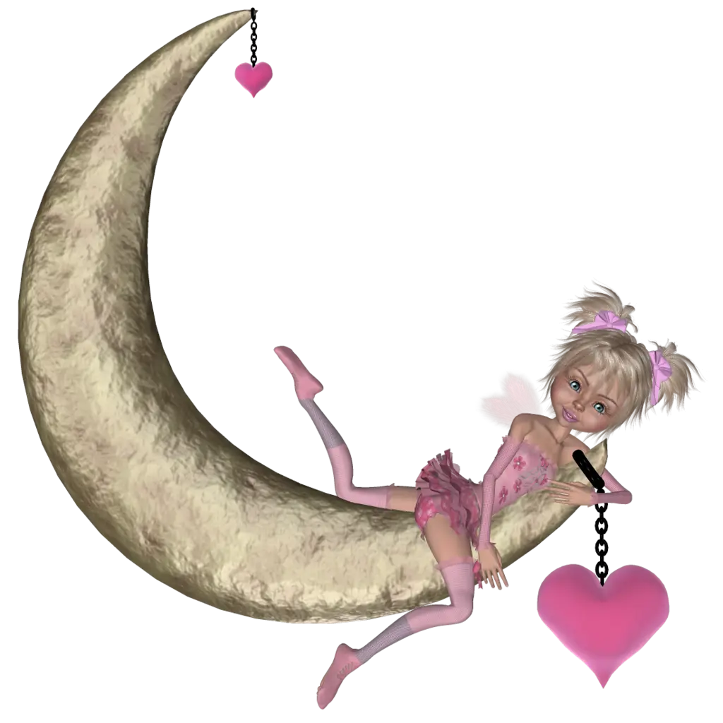 Fairy Sitting on a Crescent Moon in Enchanting Art