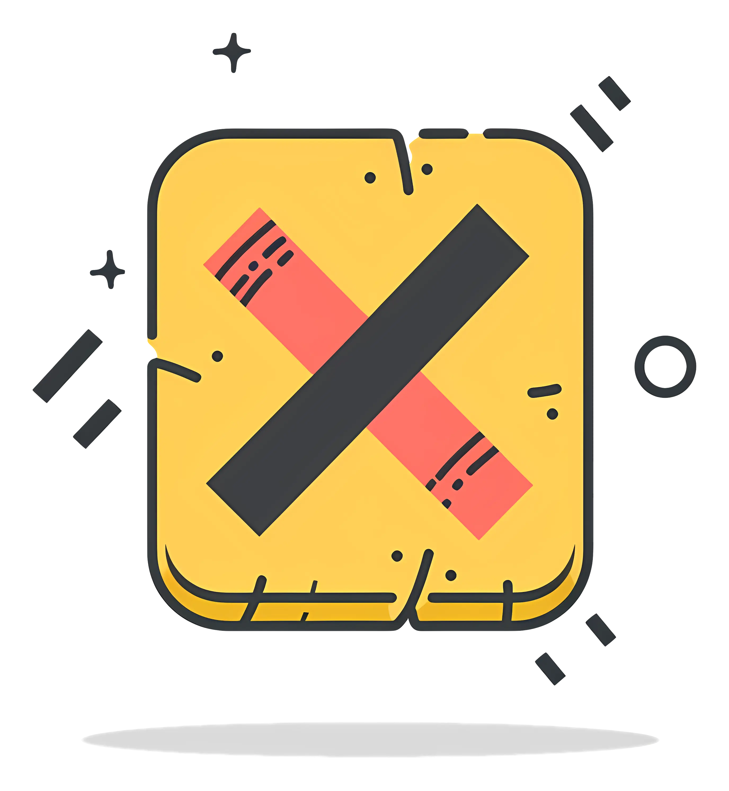 Yellow Square X Symbol