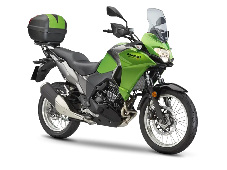 Green Touring Motorcycle with Luggage Box