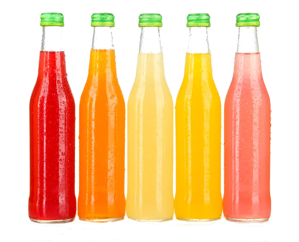 Colorful Bottled Drinks in Glass Bottles