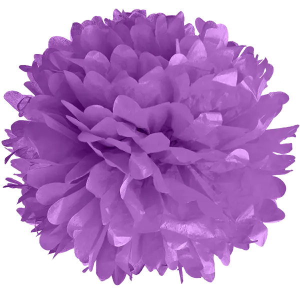 Purple Tissue Paper Flower Decoration