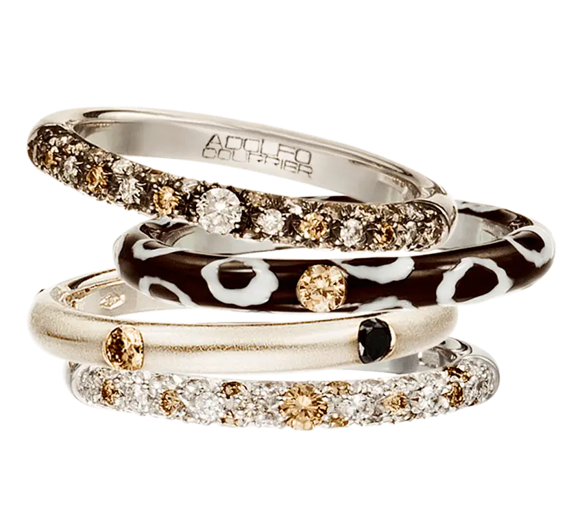 Stacked Gemstone Rings in Fashion Design
