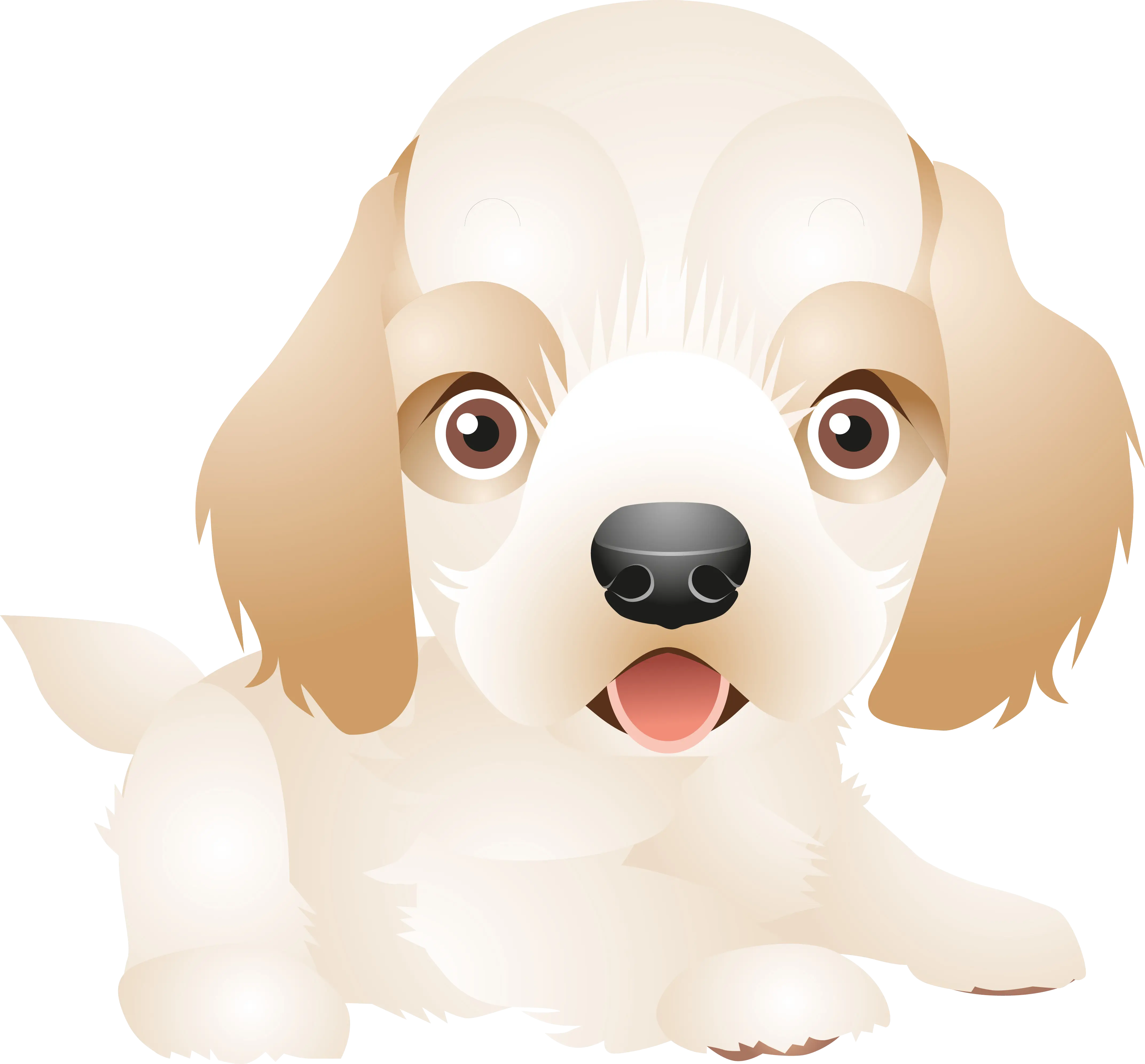 Adorable White Puppy Illustration