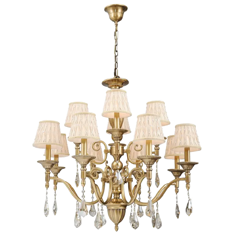 Elegant Golden Chandelier with Lamp Shades