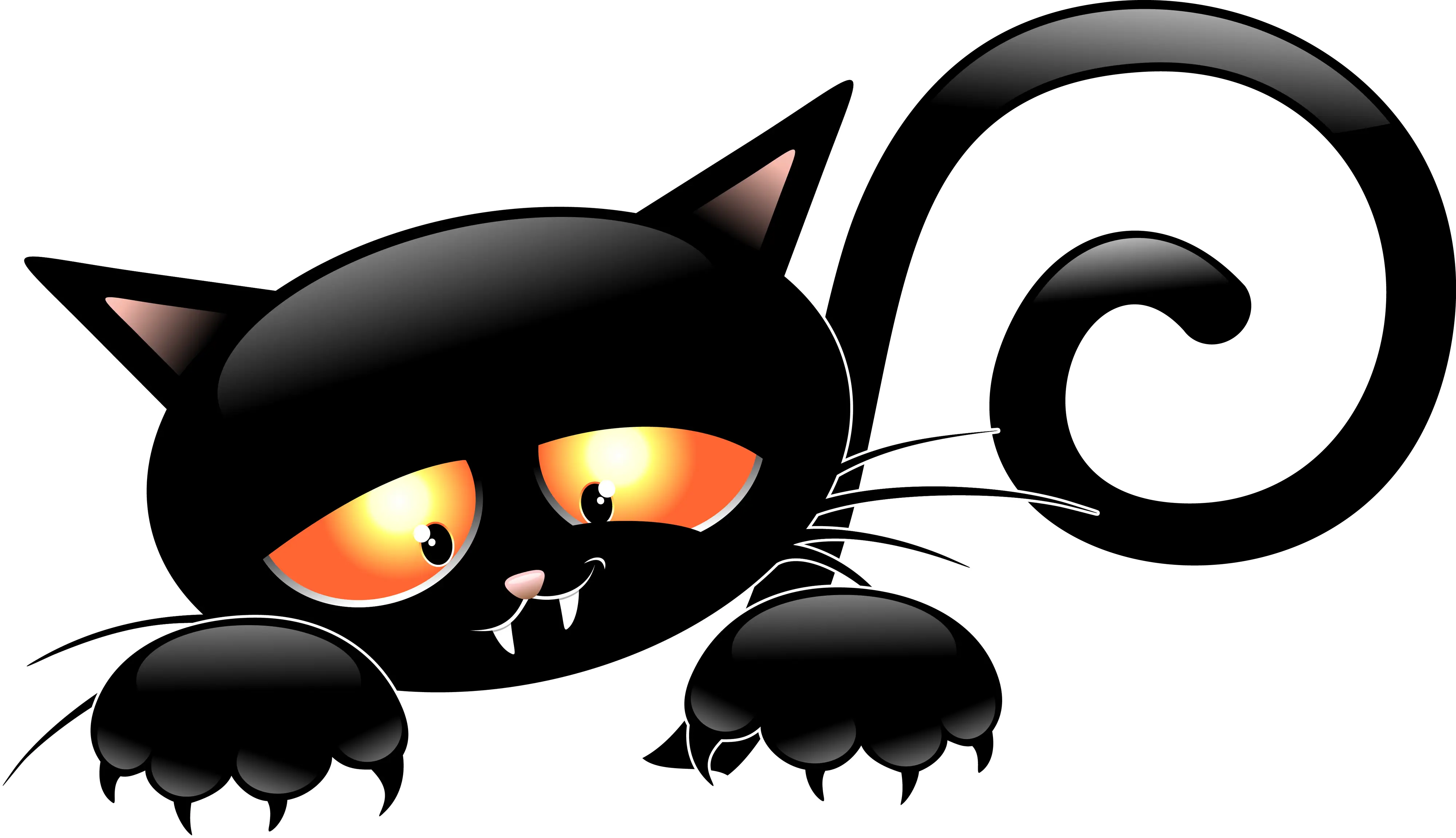 Black Cartoon Cat Illustration