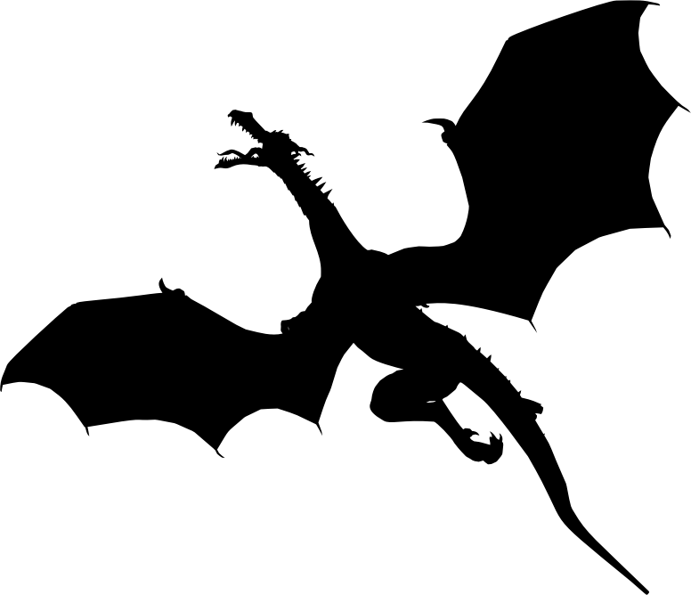 Black Flying Dragon Silhouette