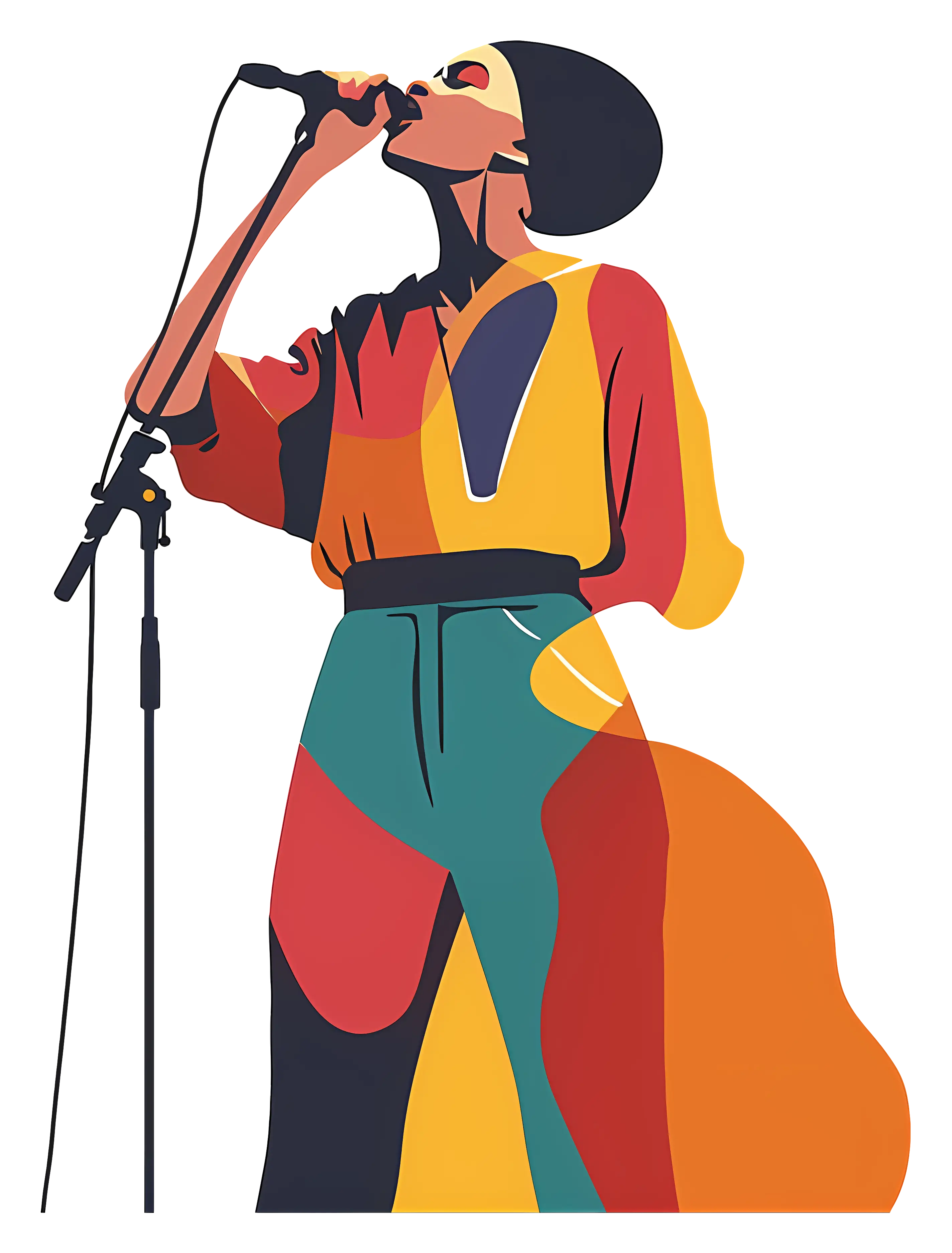 Singer Performing with Microphone