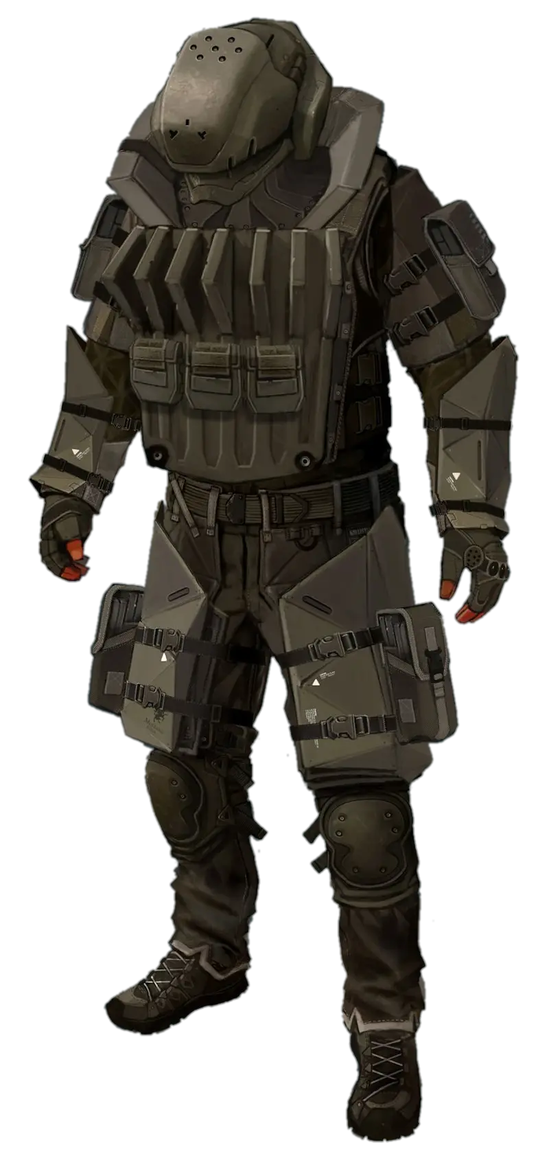 Armored Suit with Helmet and Tactical Gear