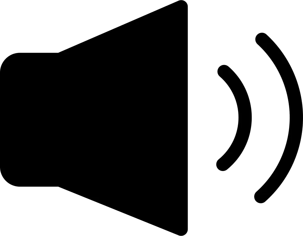 Black Speaker Icon with Sound Waves