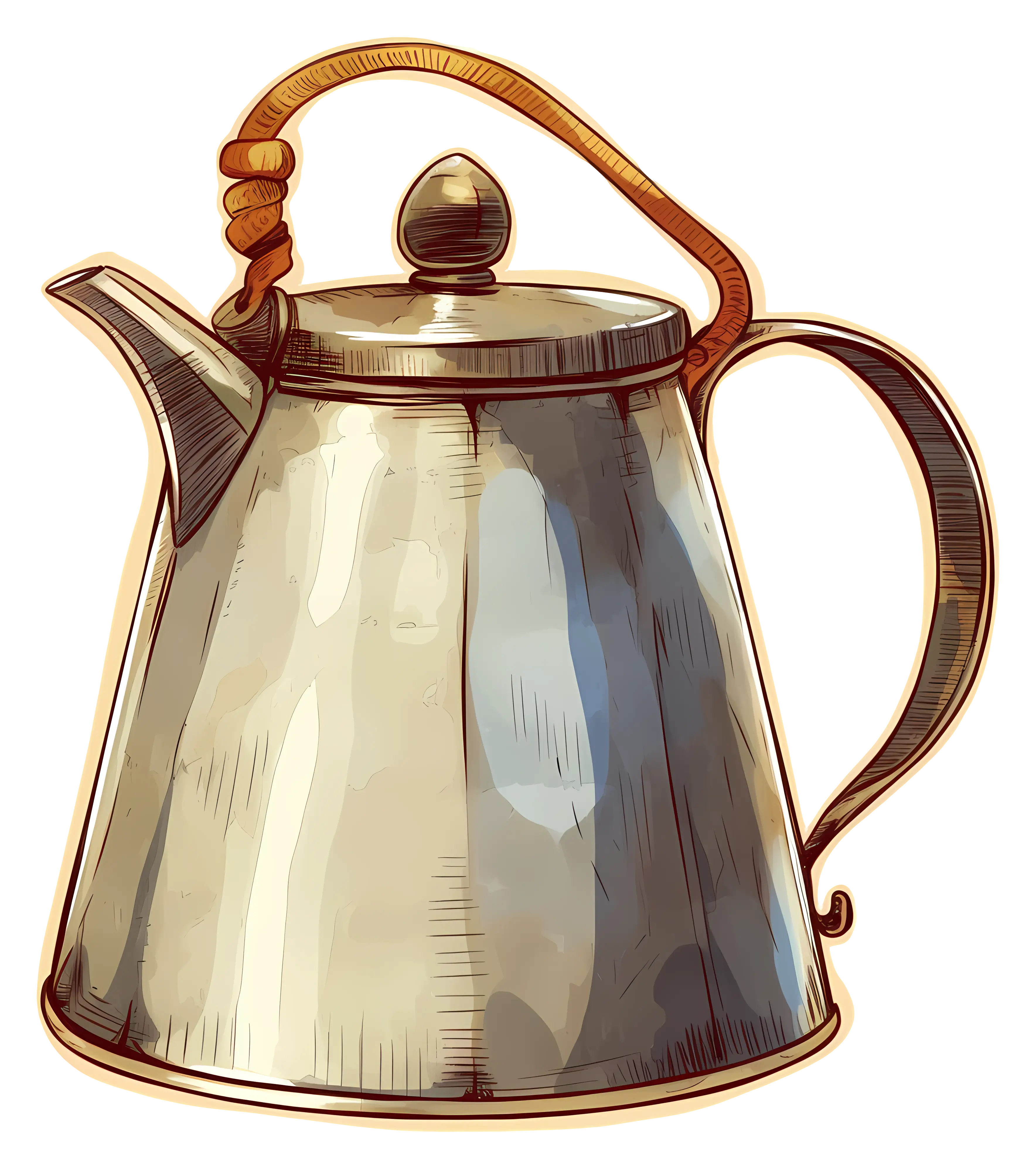 Vintage Metallic Teapot