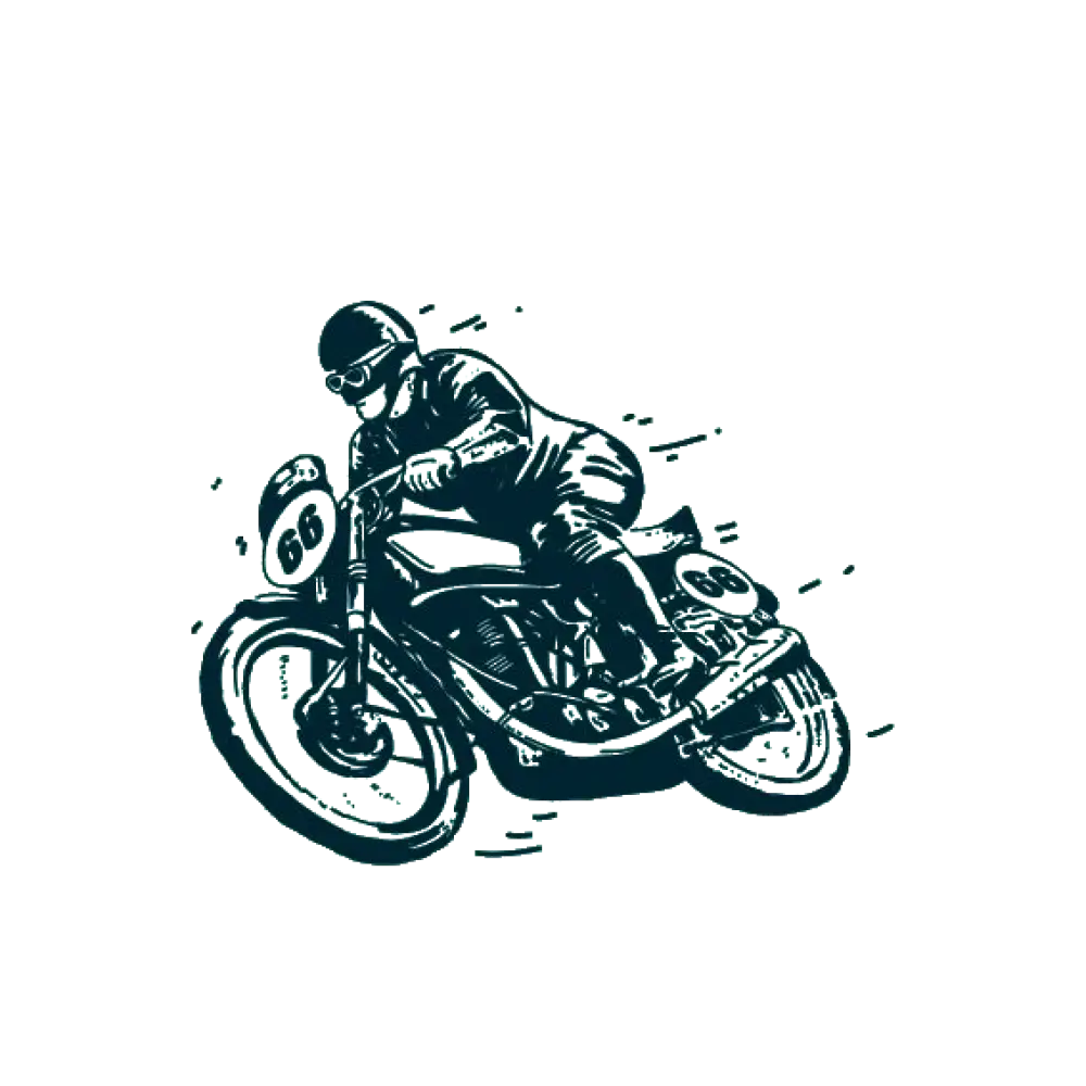 Vintage Motorcycle Racer Illustration