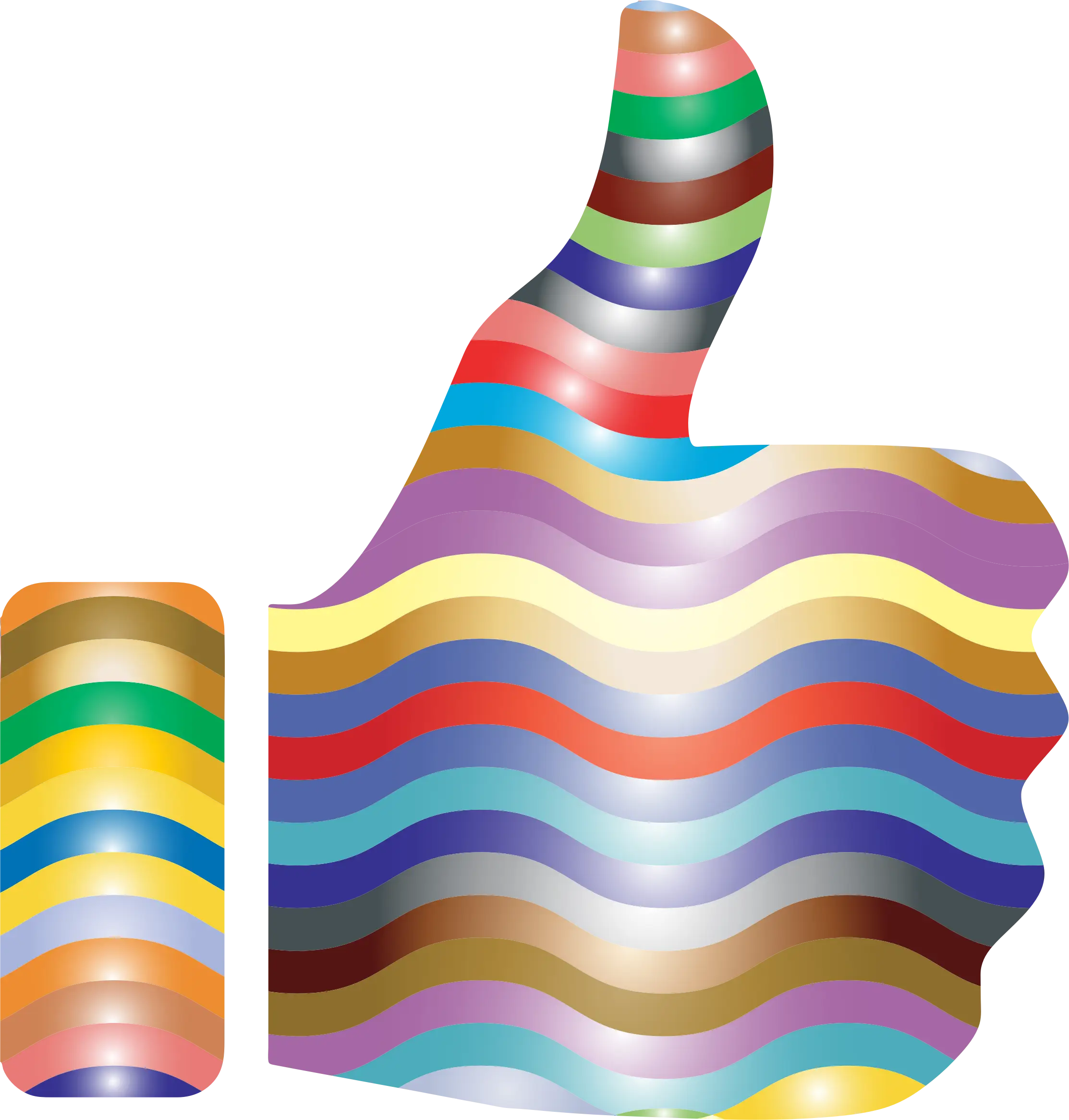 Colorful Thumbs Up Symbol for Approval