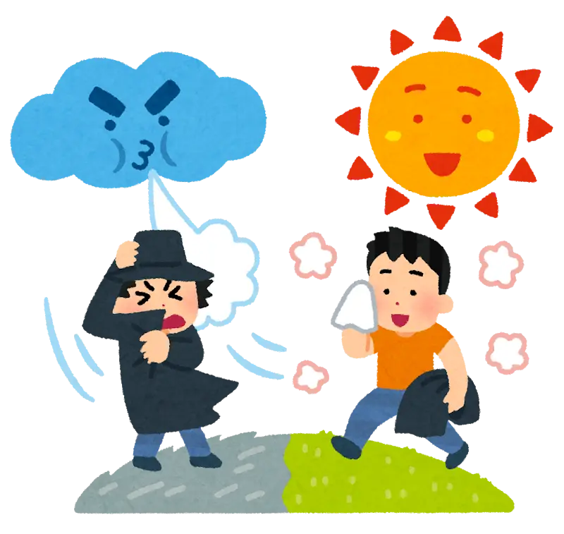 Sunny and Windy Weather Illustration