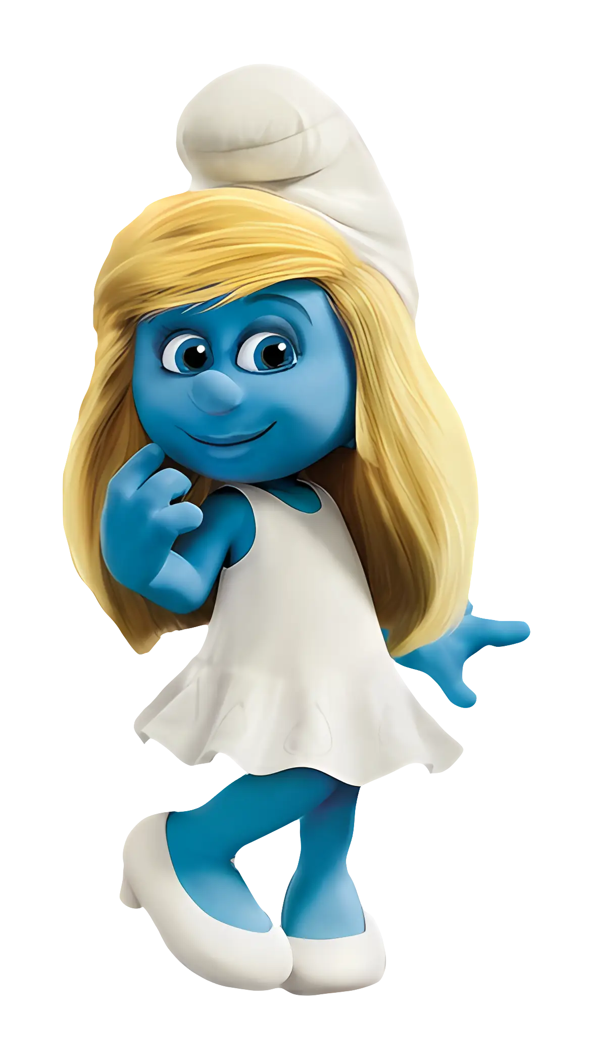 Blue Cartoon Character Wearing White