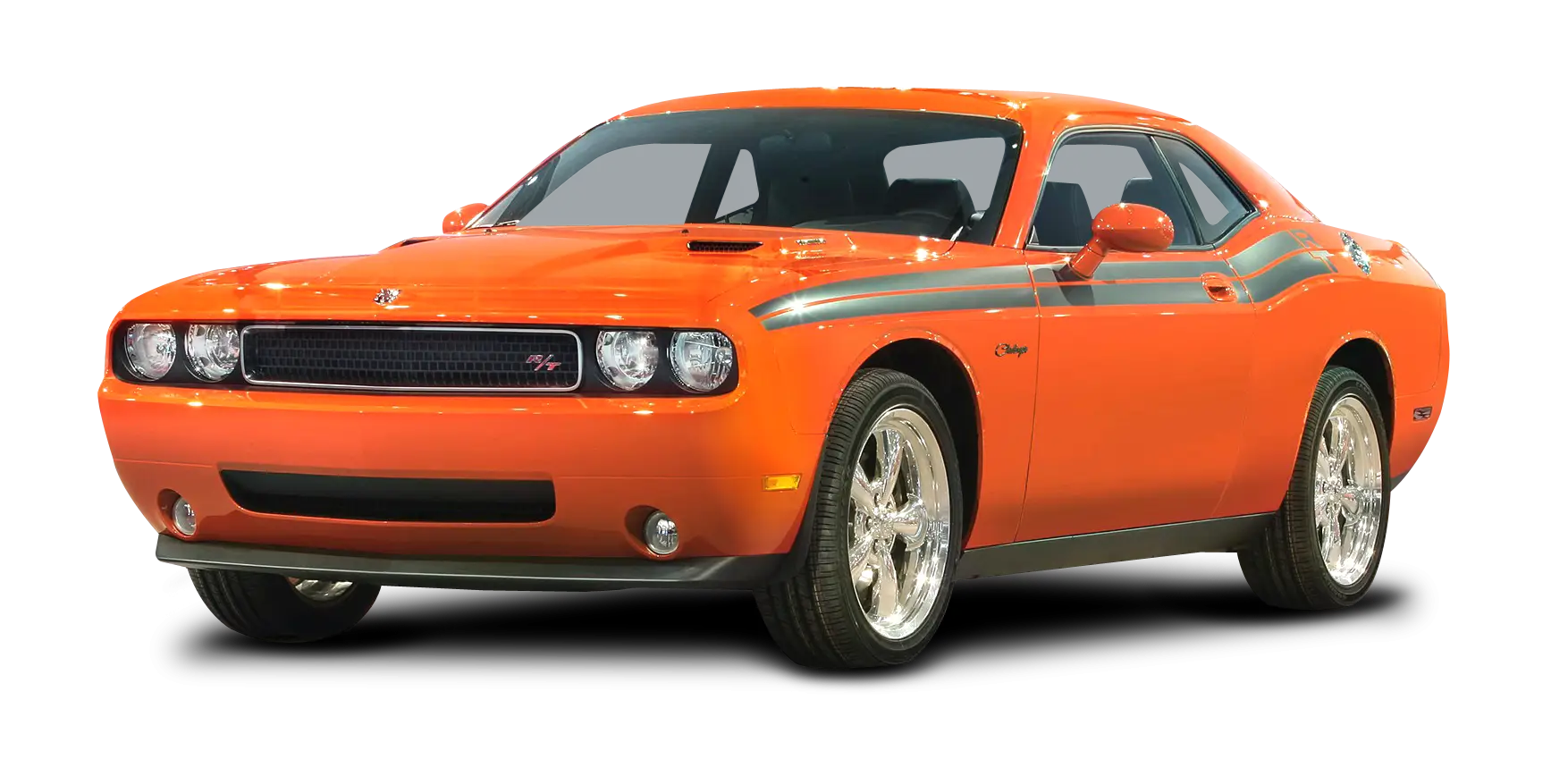 Vintage orange muscle car