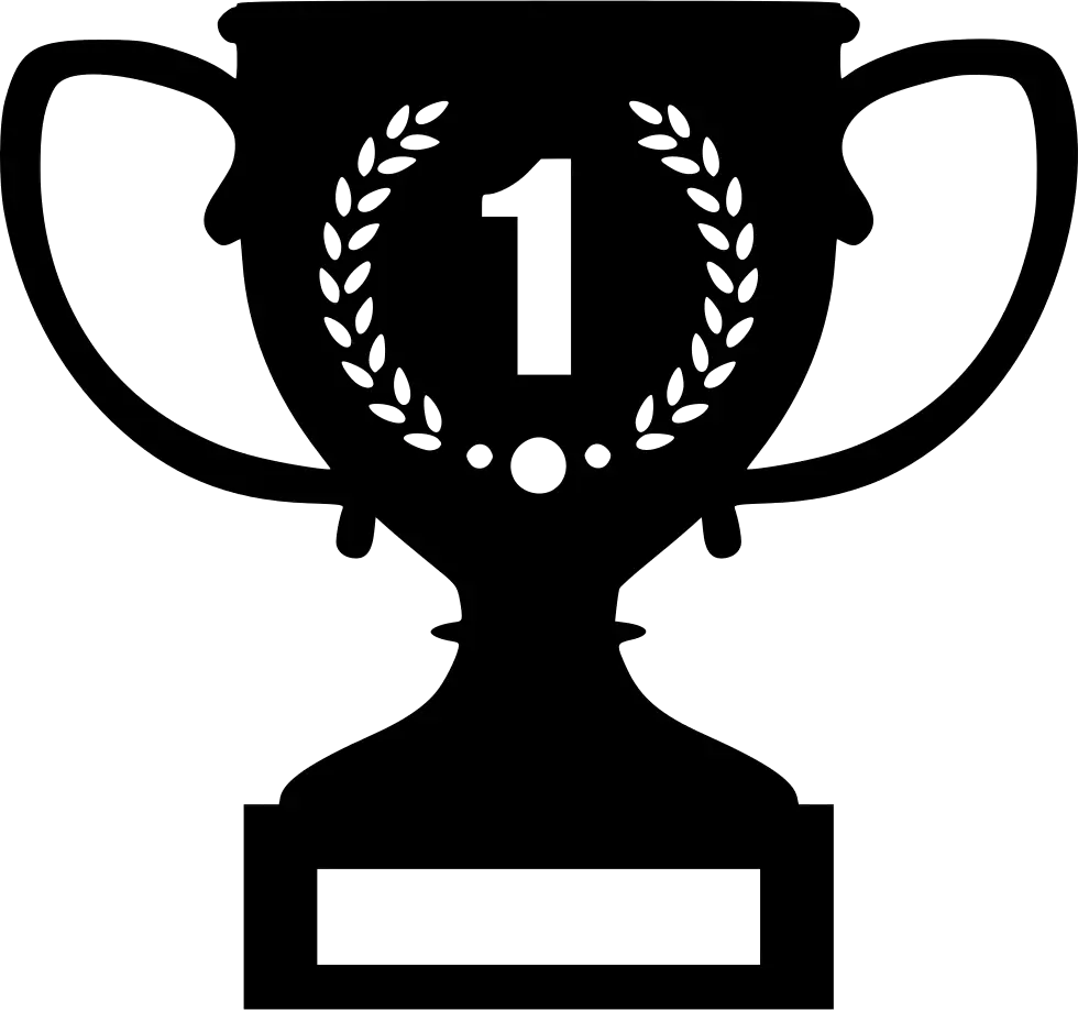 Black Trophy Icon for Achievement and Success