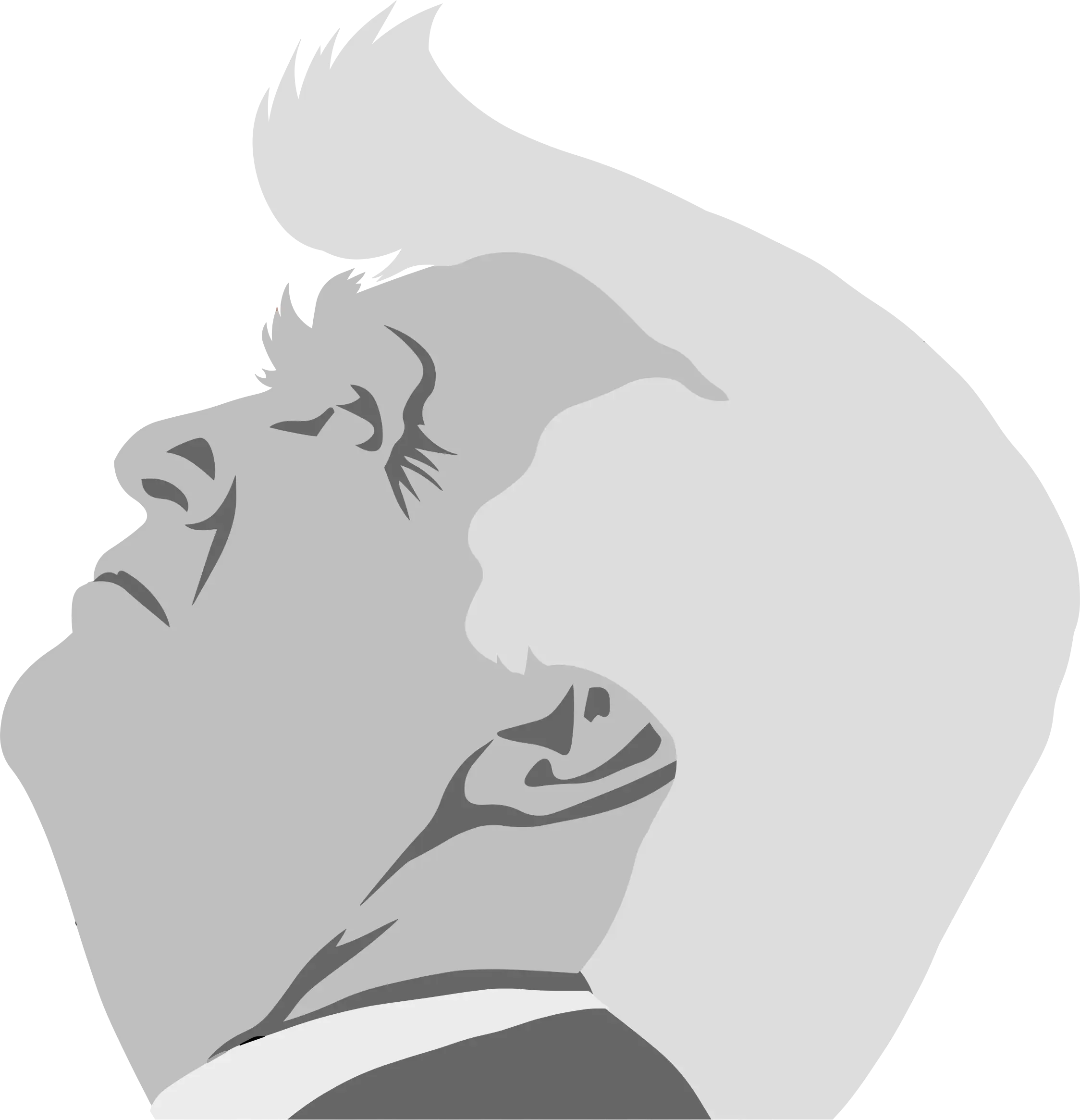 Abstract Grey Profile Drawing