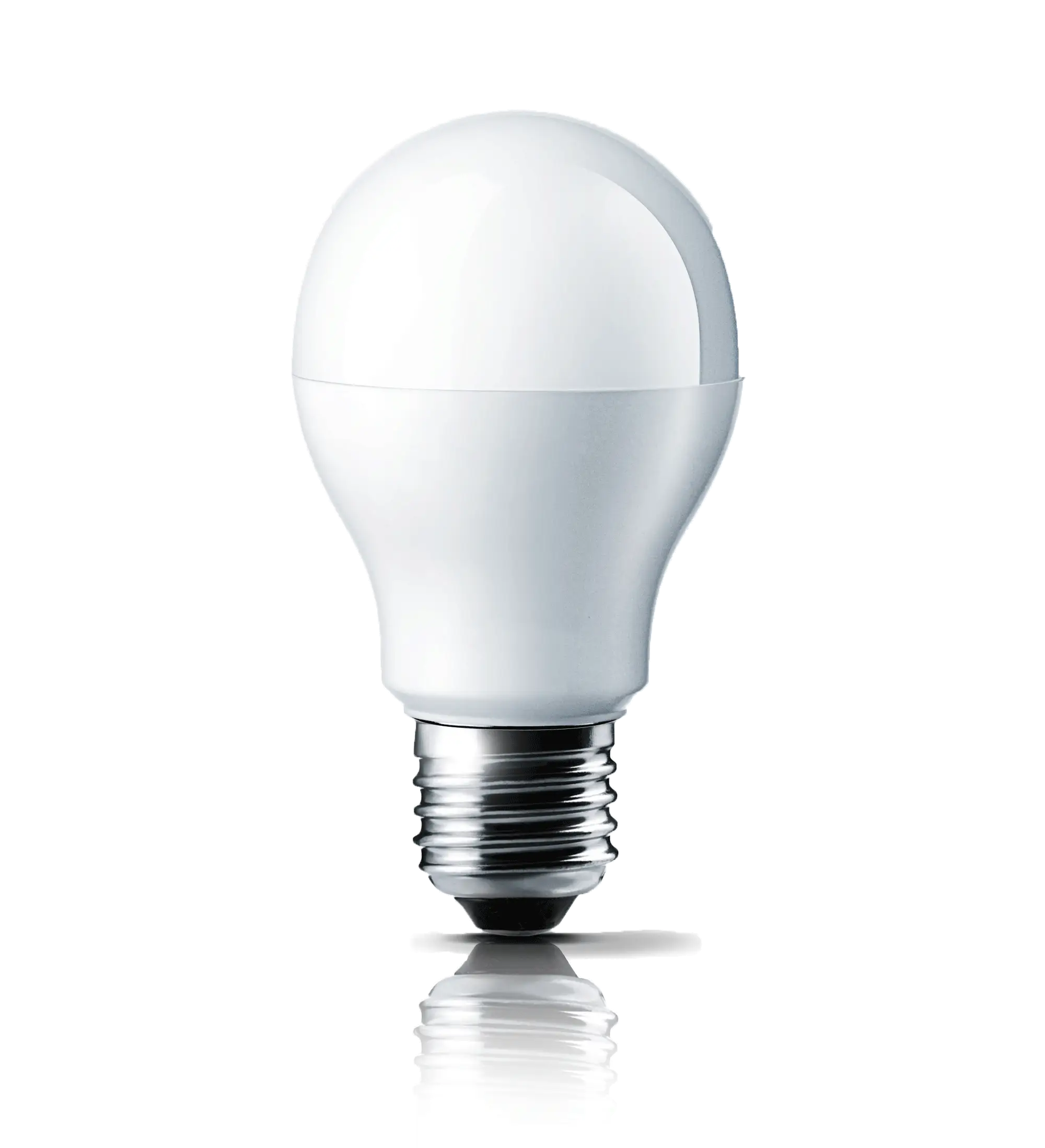 White Electric Light Bulb on Transparent Background