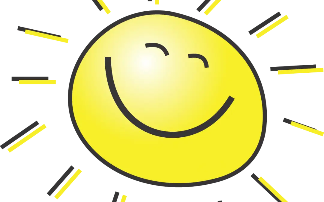 Smiling Yellow Sun Cartoon Illustration
