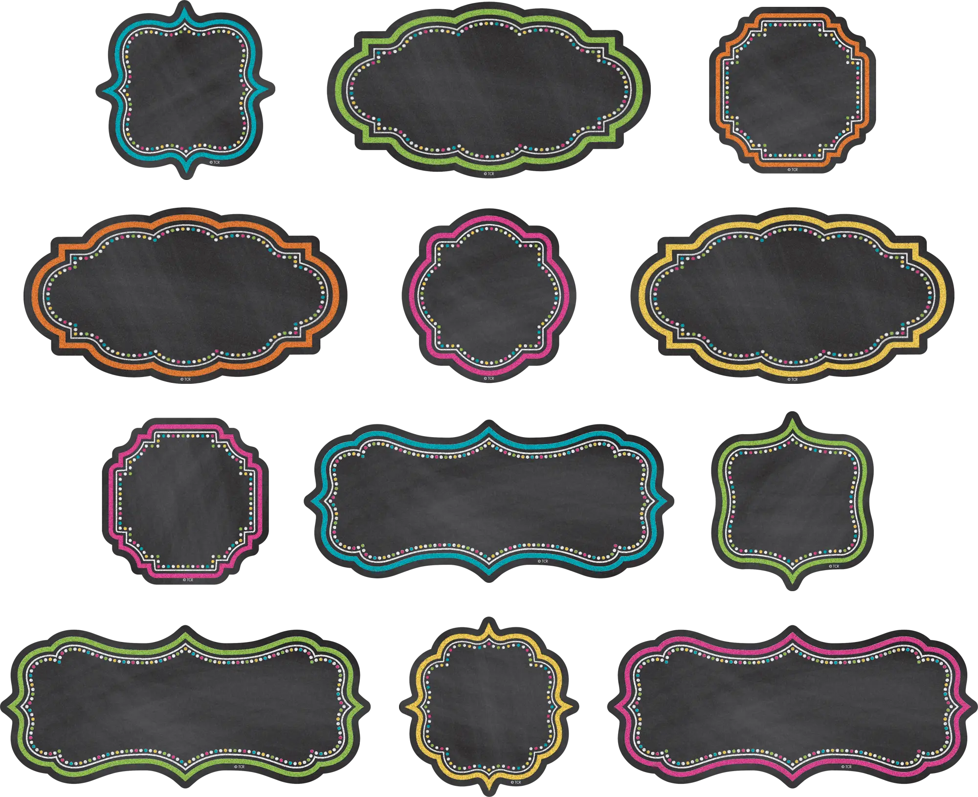 Colorful Chalkboard Labels with Frames