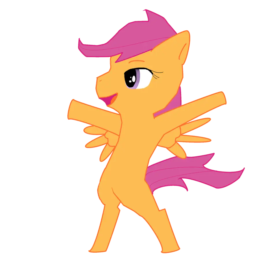 Orange Cartoon Winged Pony