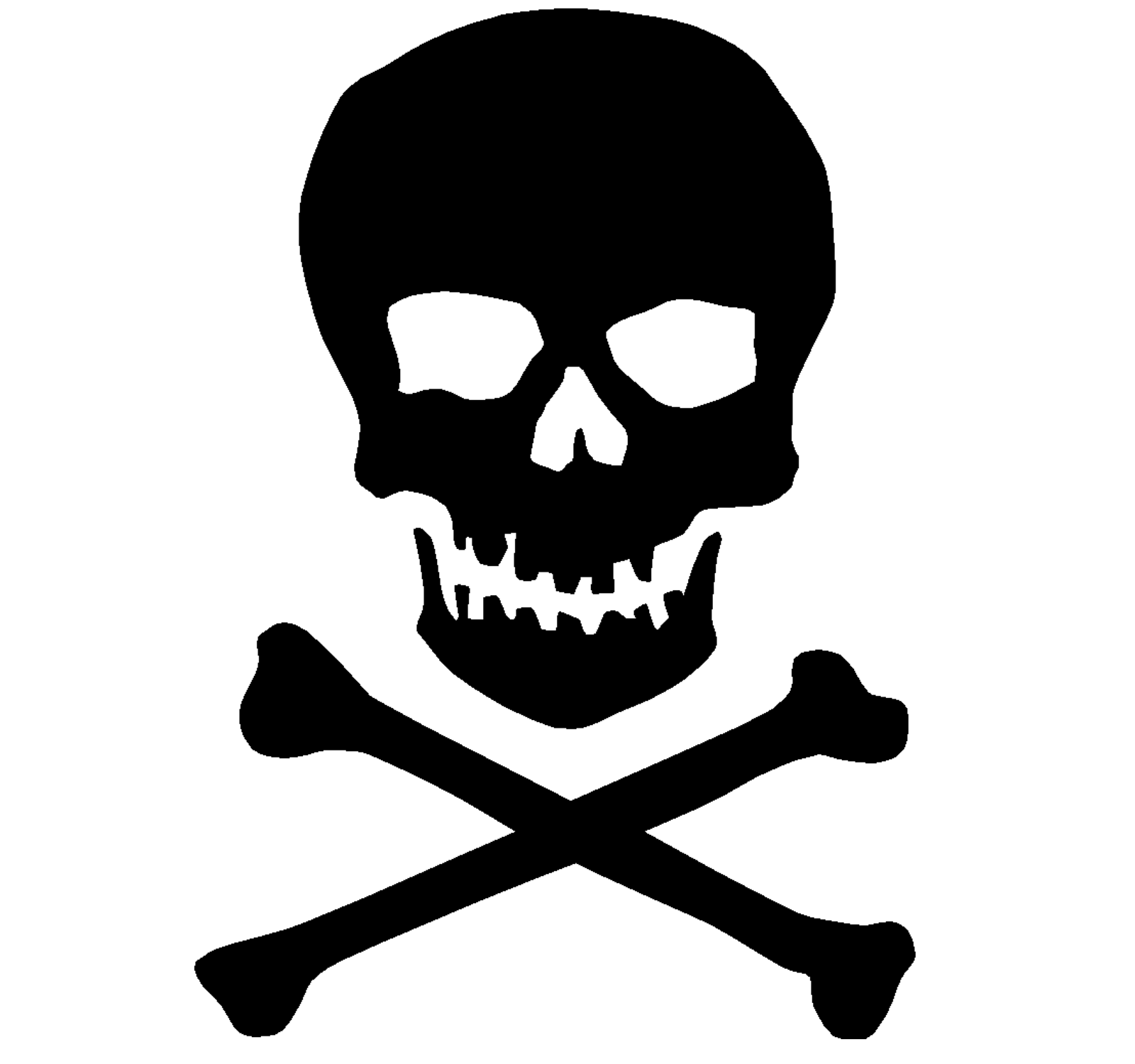 Black Skull and Crossbones Symbol