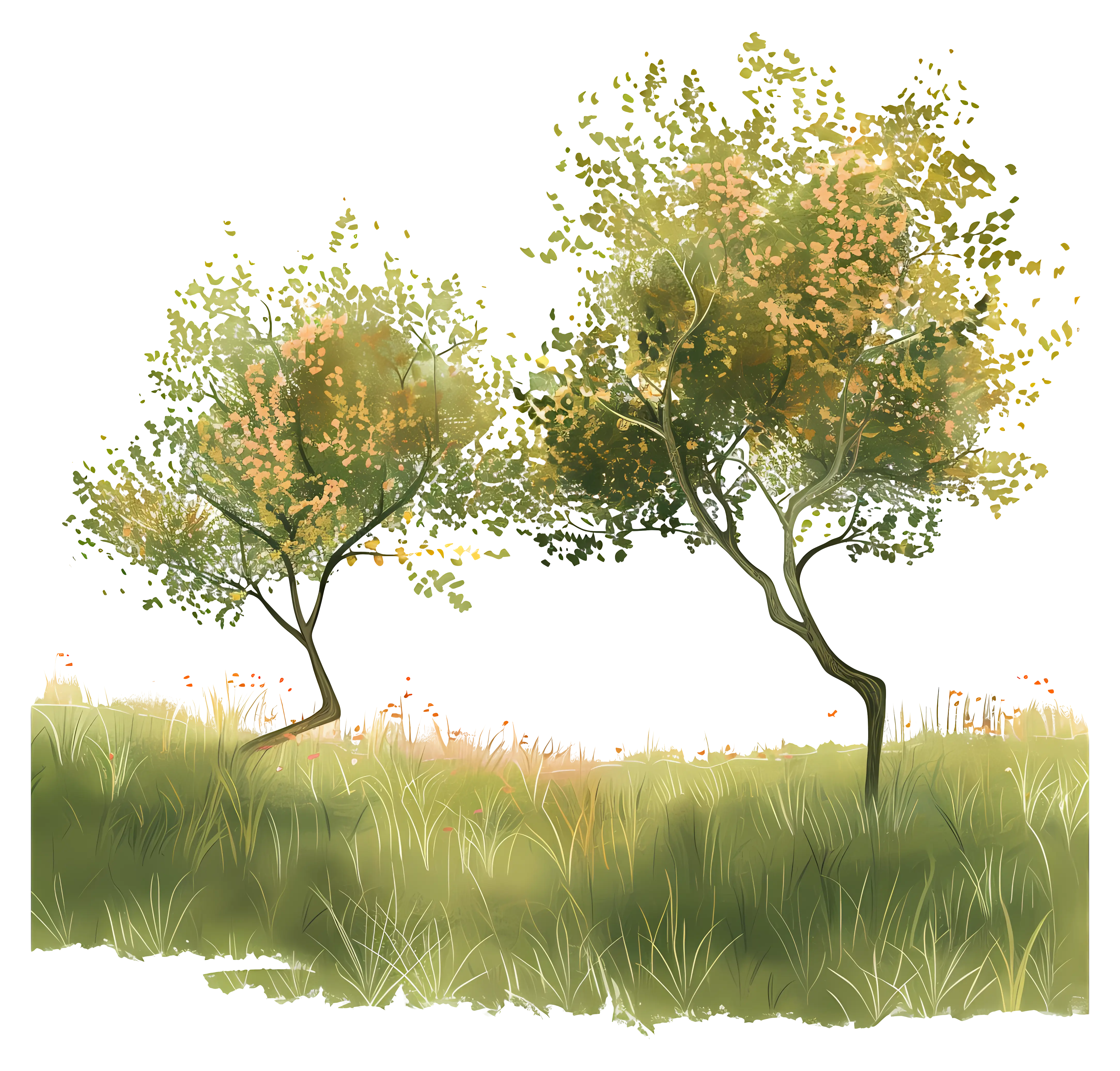 Trees in a Meadow