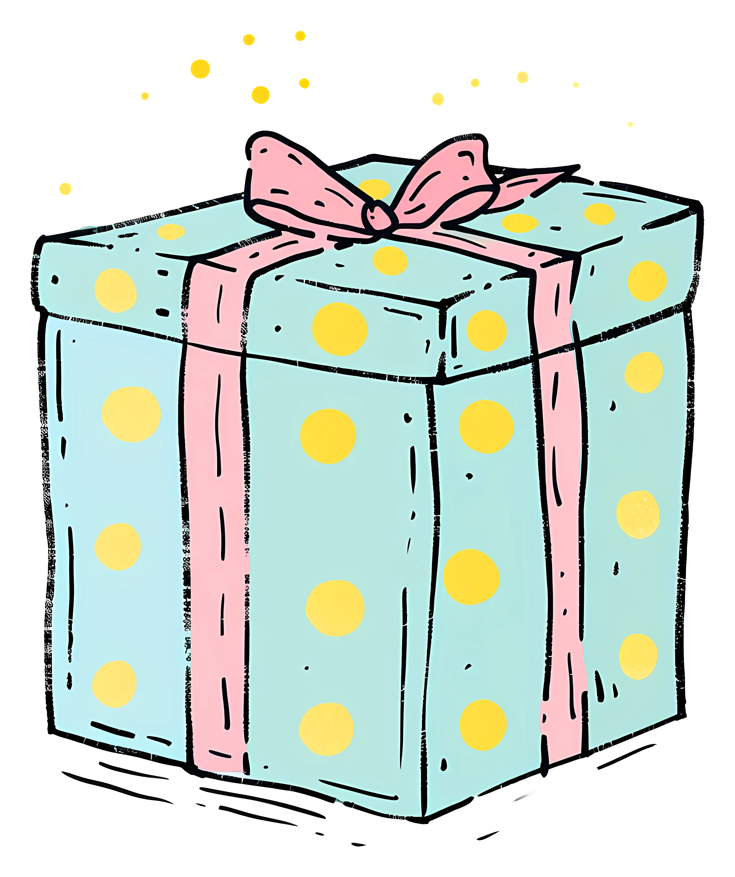 Polka Dotted Gift Box with Ribbon