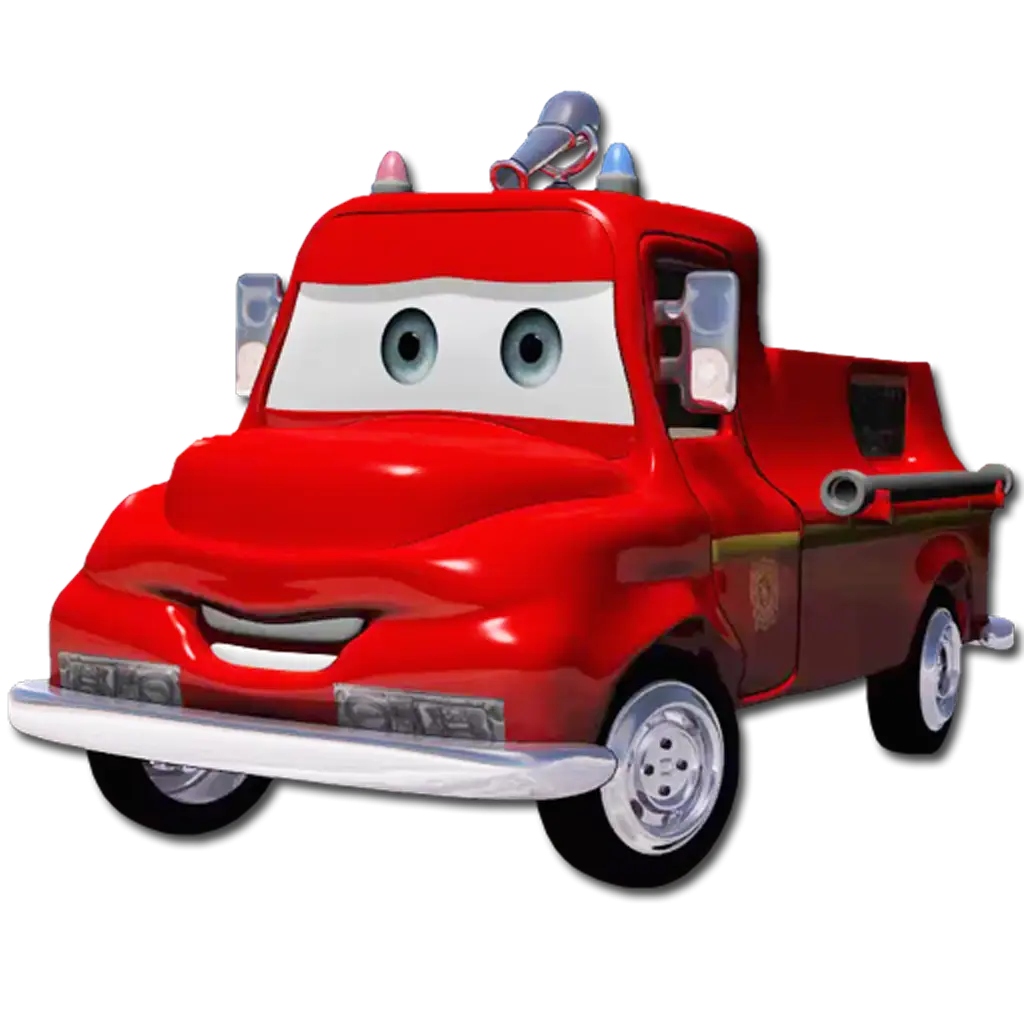 Red Fire Truck Cartoon Illustration