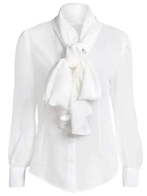 Elegant White Blouse with Bow