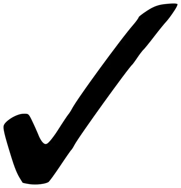 Black Checkmark Symbol for Validation