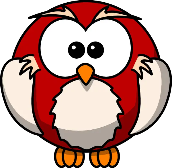 Adorable Red Cartoon Owl Illustration