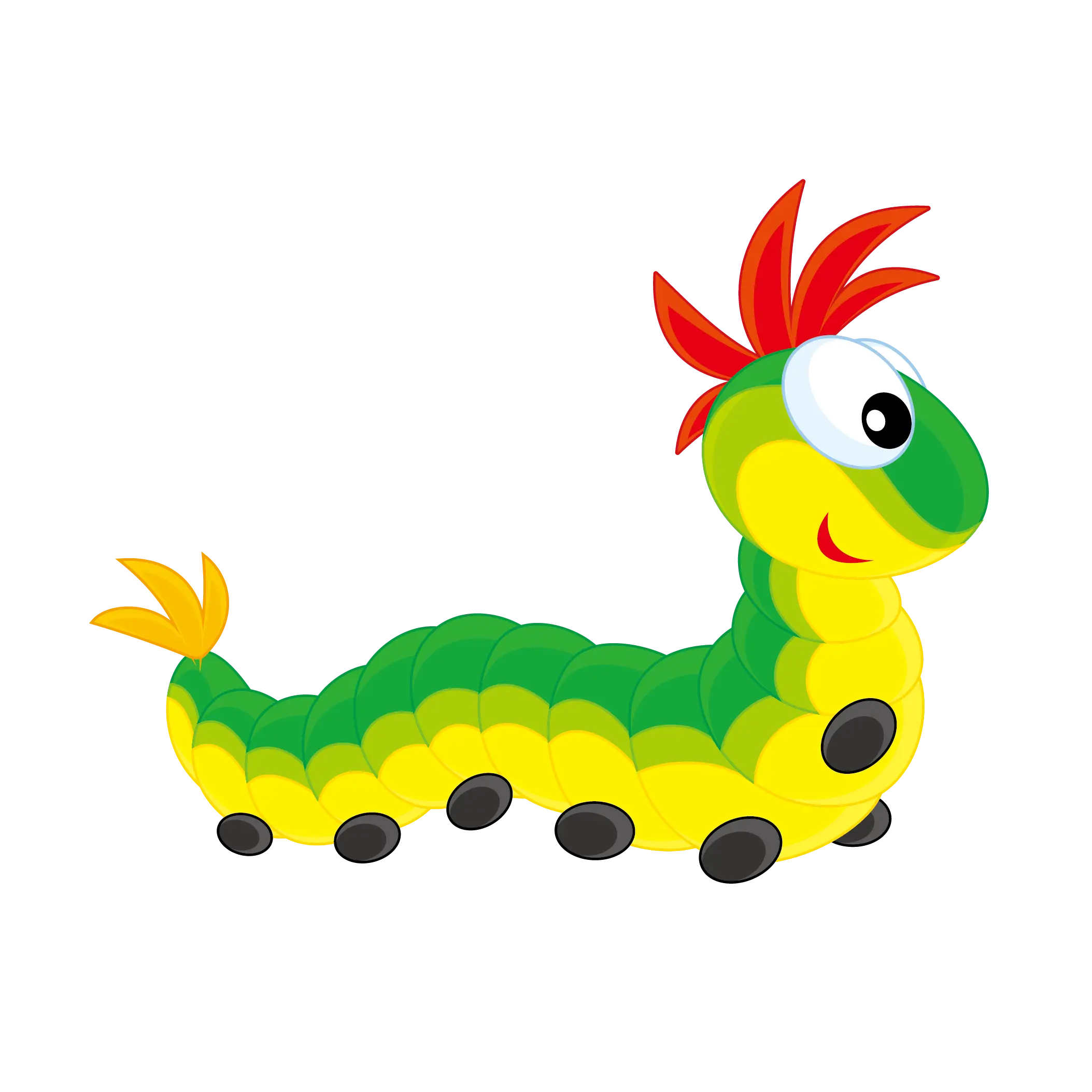 Colorful Cartoon Caterpillar Toy Illustration