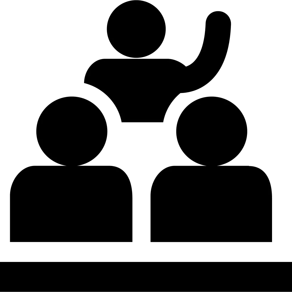 Person Raising Hand in Group Icon