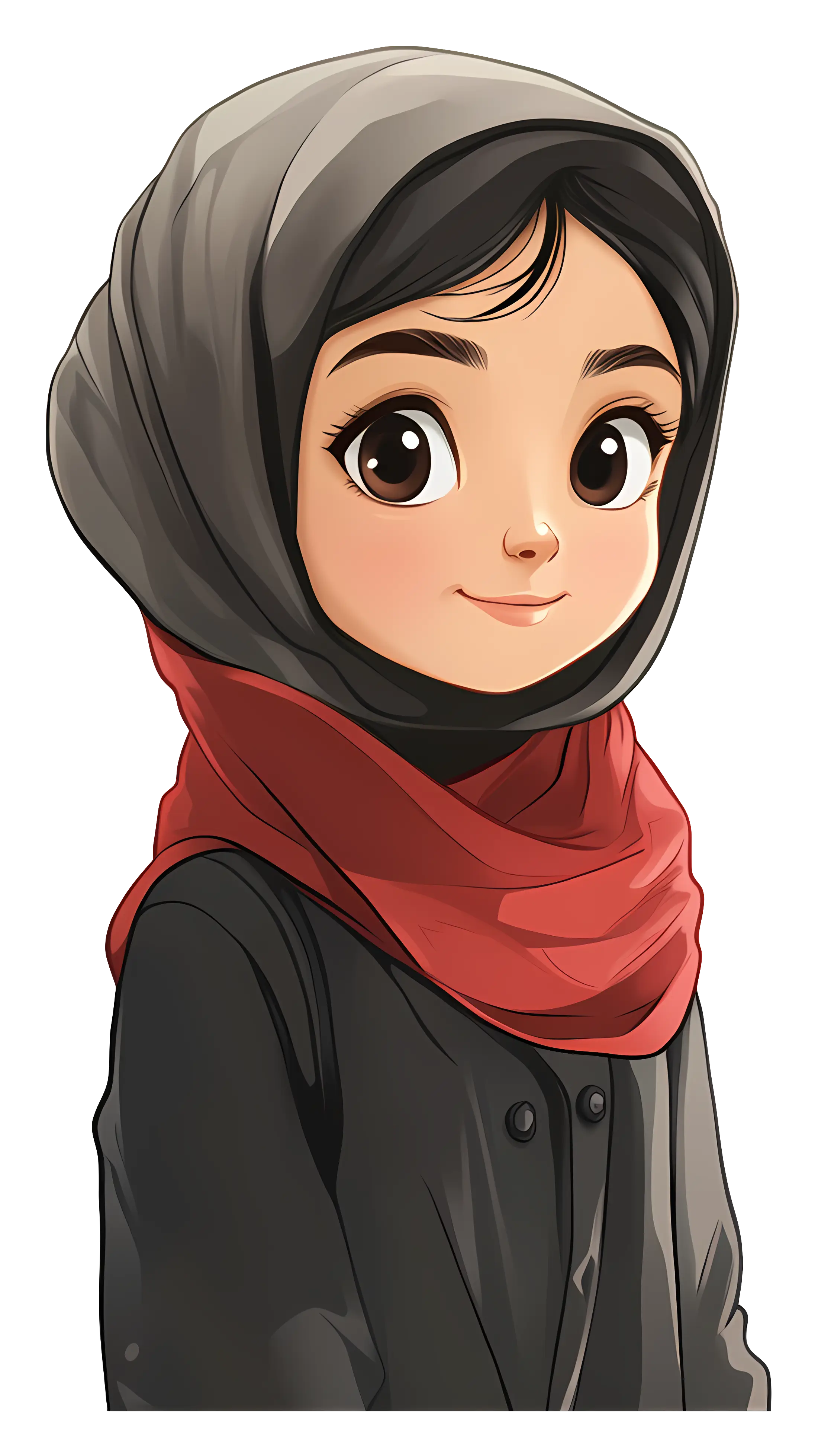 Cartoon Girl with Hijab