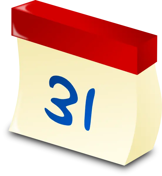 Calendar Page with Date 31