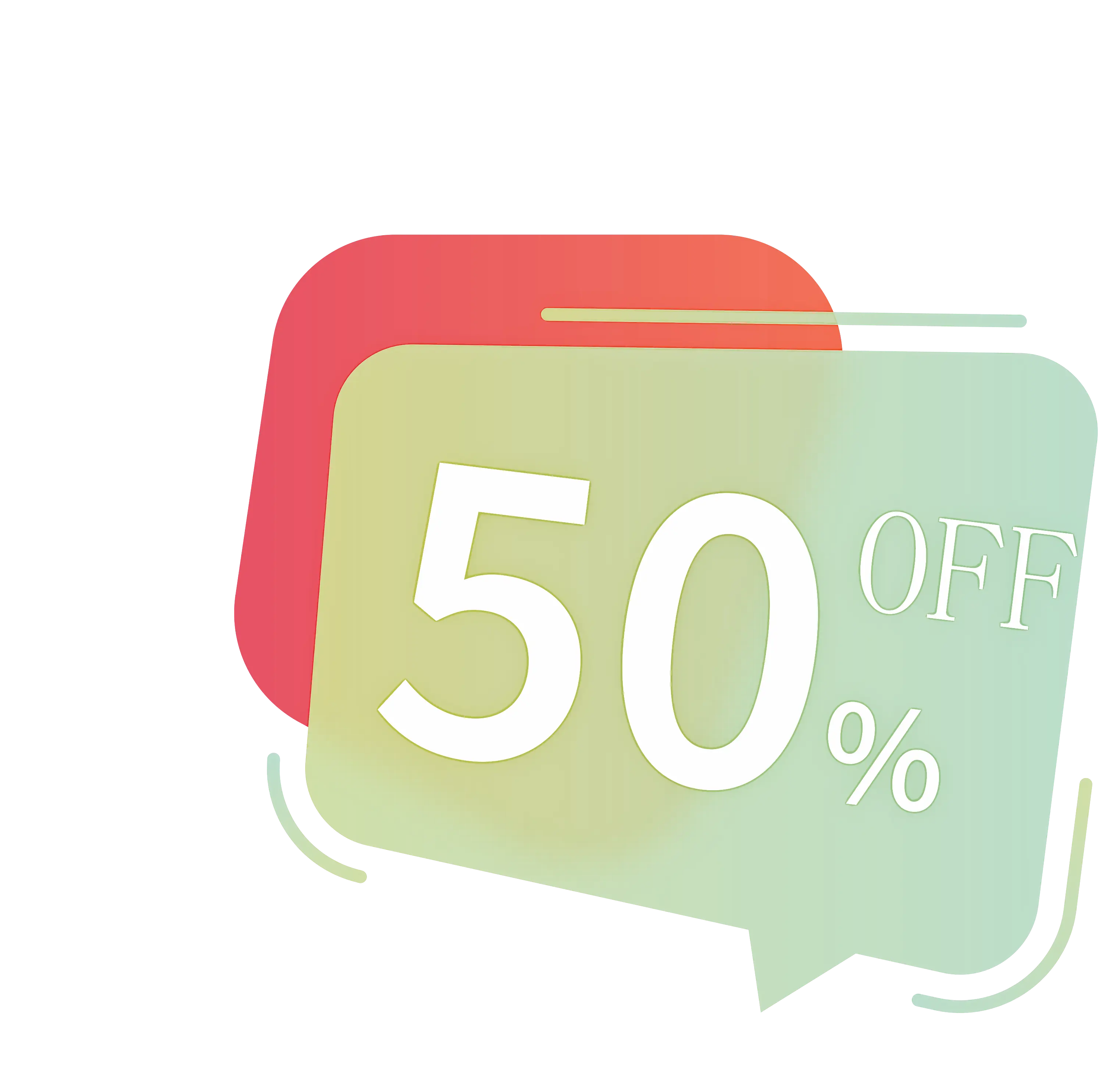 50% Off Promotional Design in Modern Style