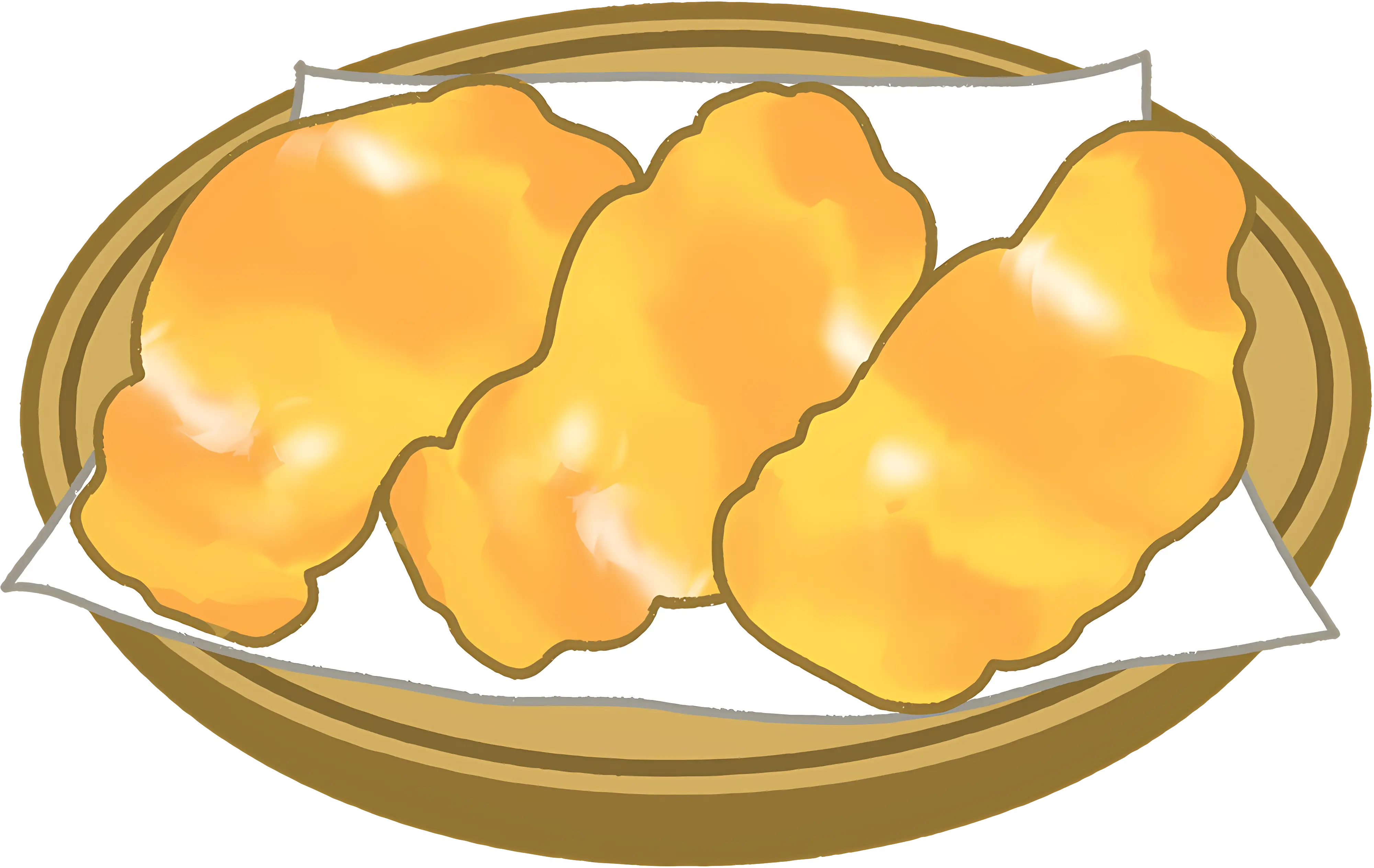 Fried Food Cartoon Illustration