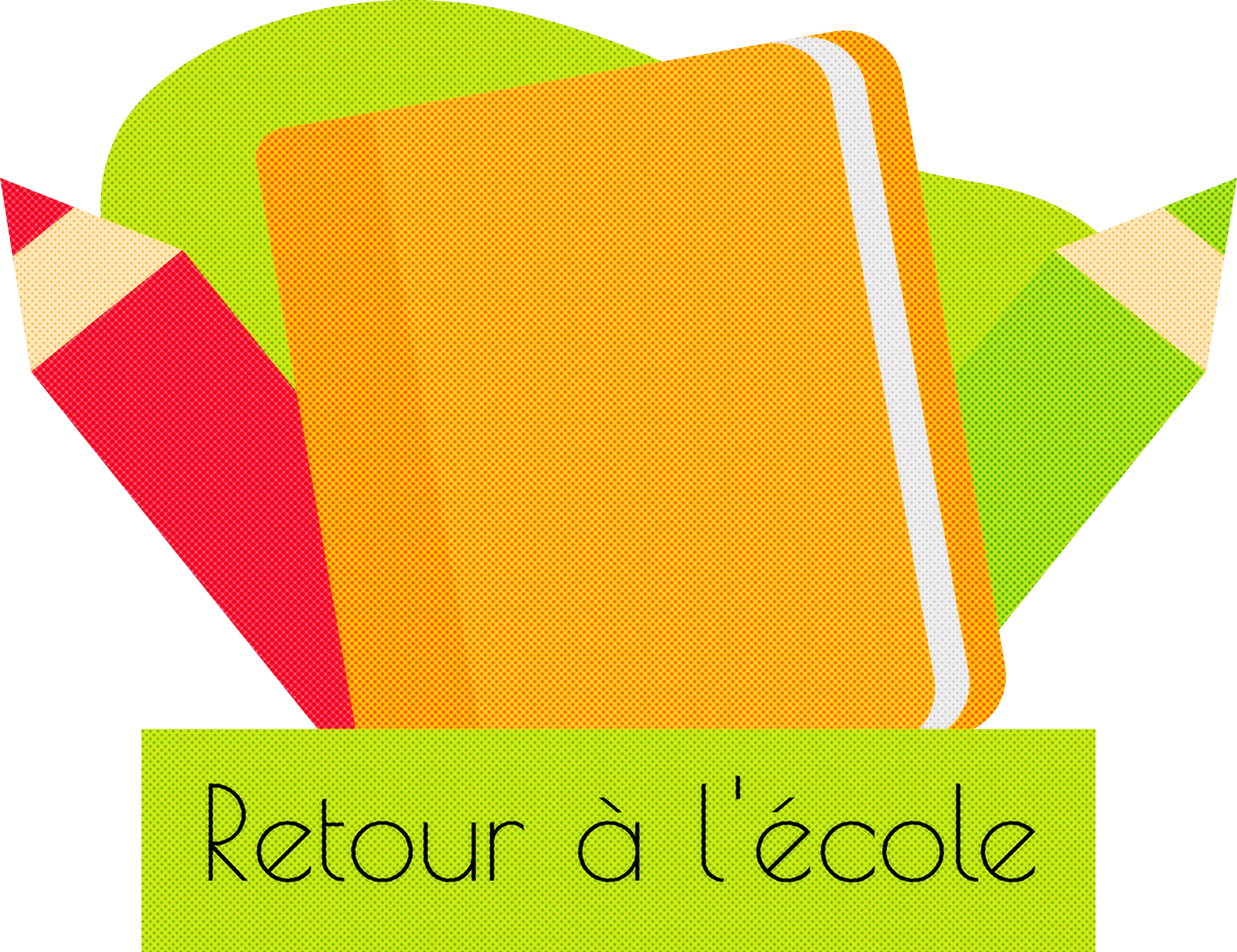 Back-to-School Illustration with Notebook and Pencils