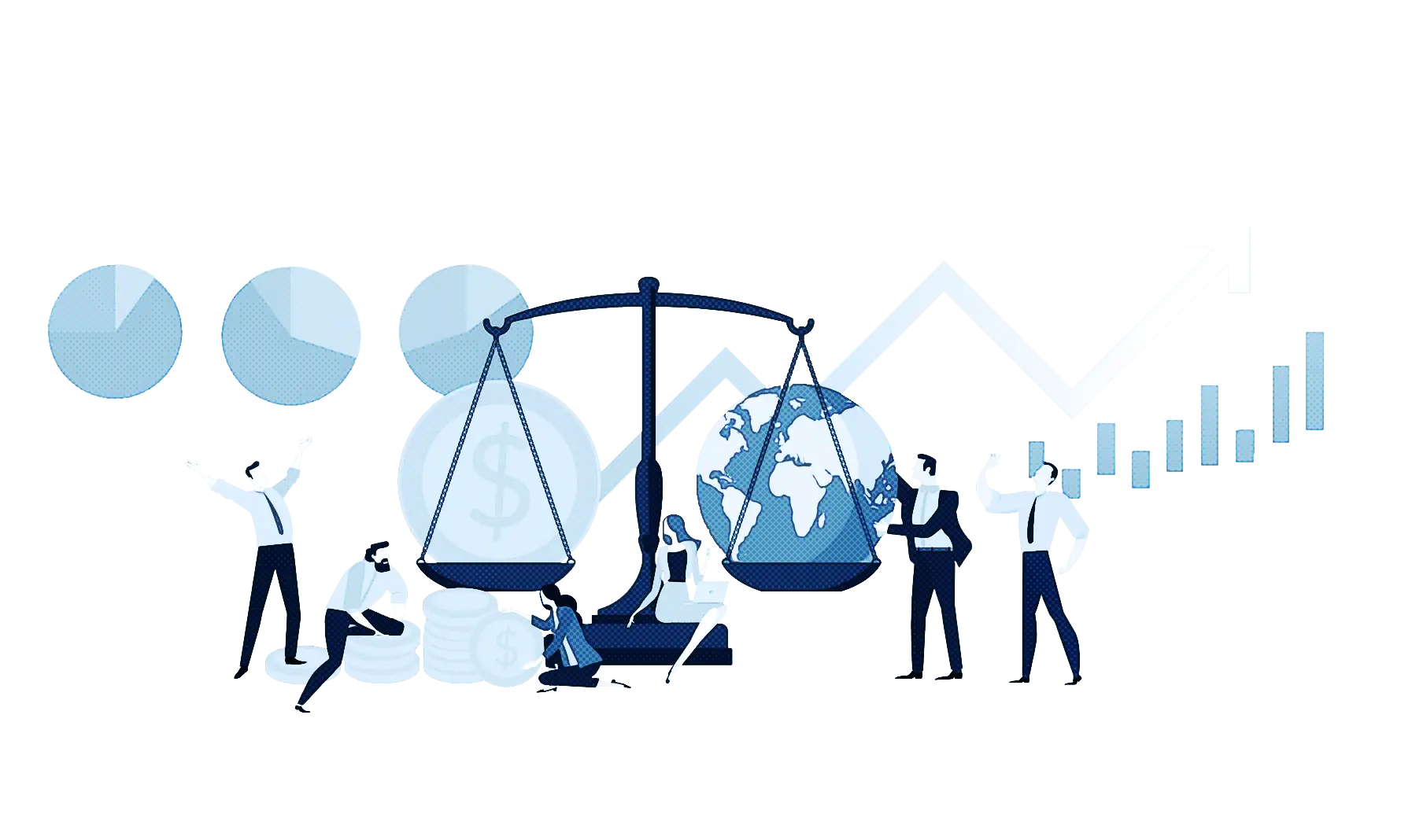 Scales of Justice with People and Globe