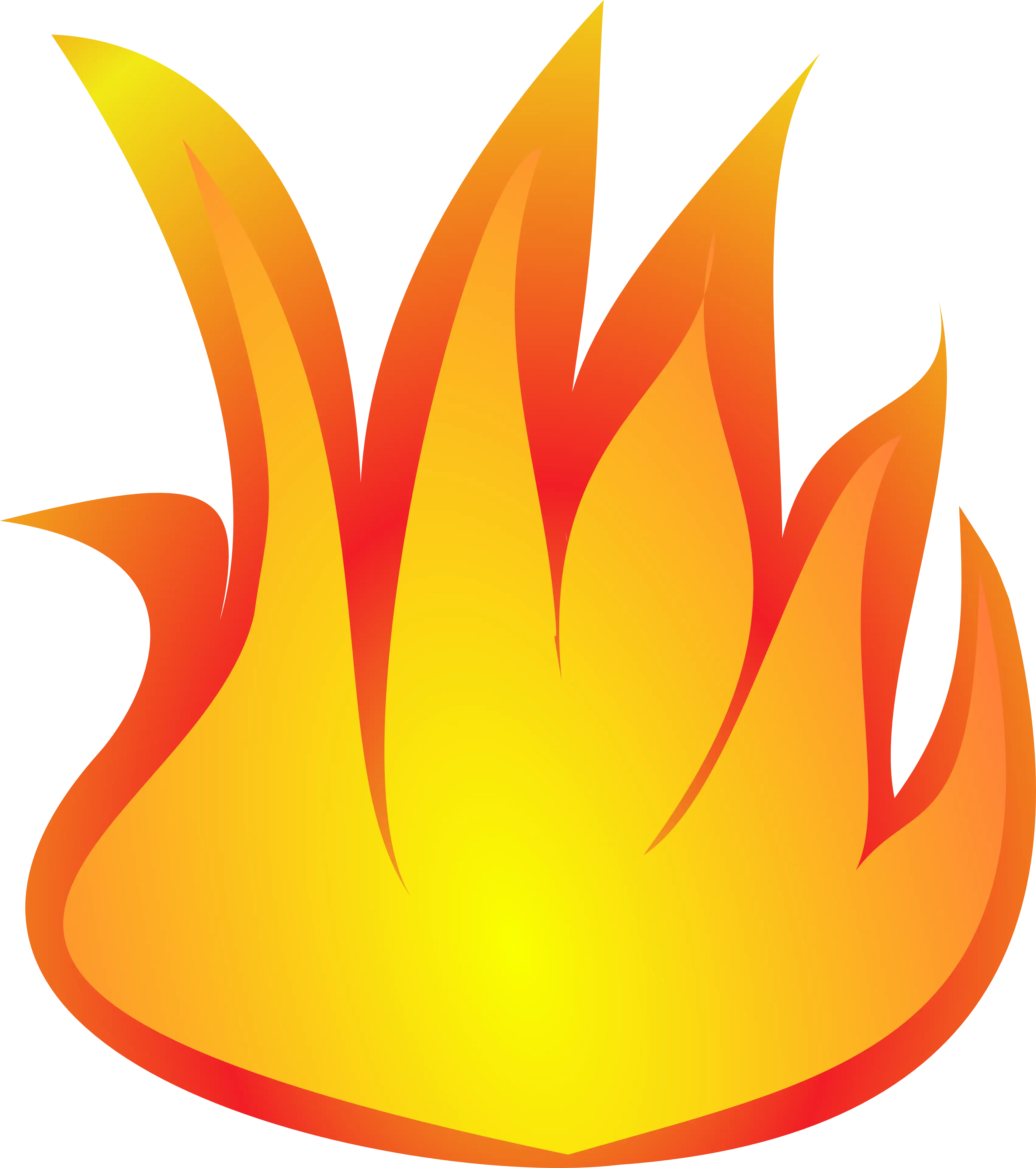 Yellow and Red Flame Illustration as Fire Symbol