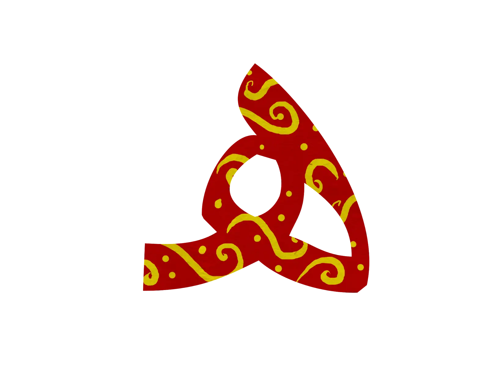 Red and Yellow Patterned Boomerang