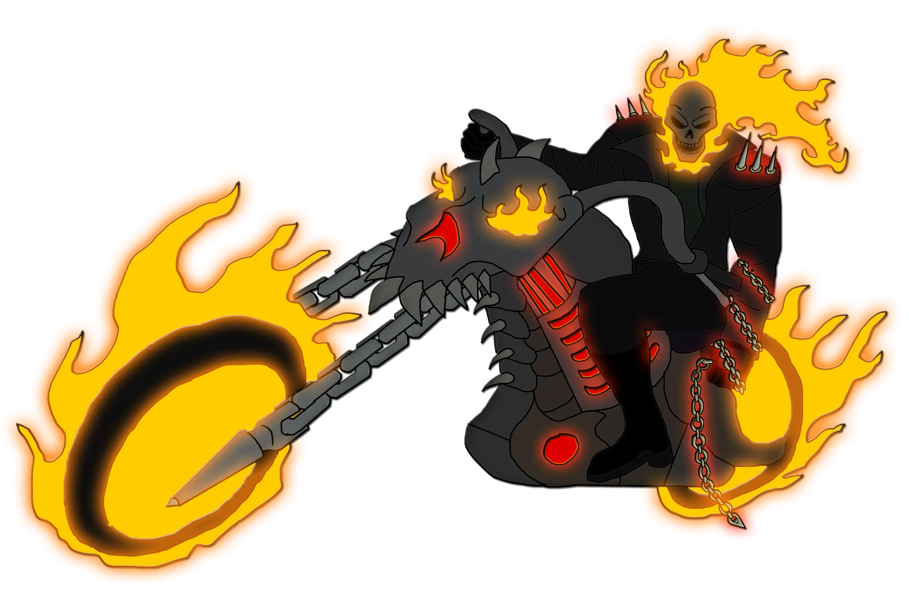 Ghost Rider on Flaming Motorcycle