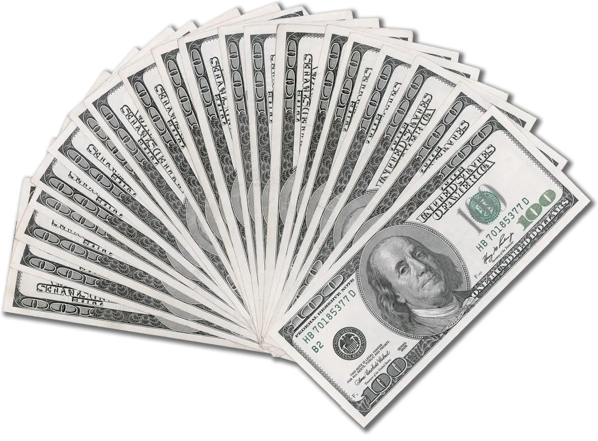 Fan of 100 Dollar Bills Currency