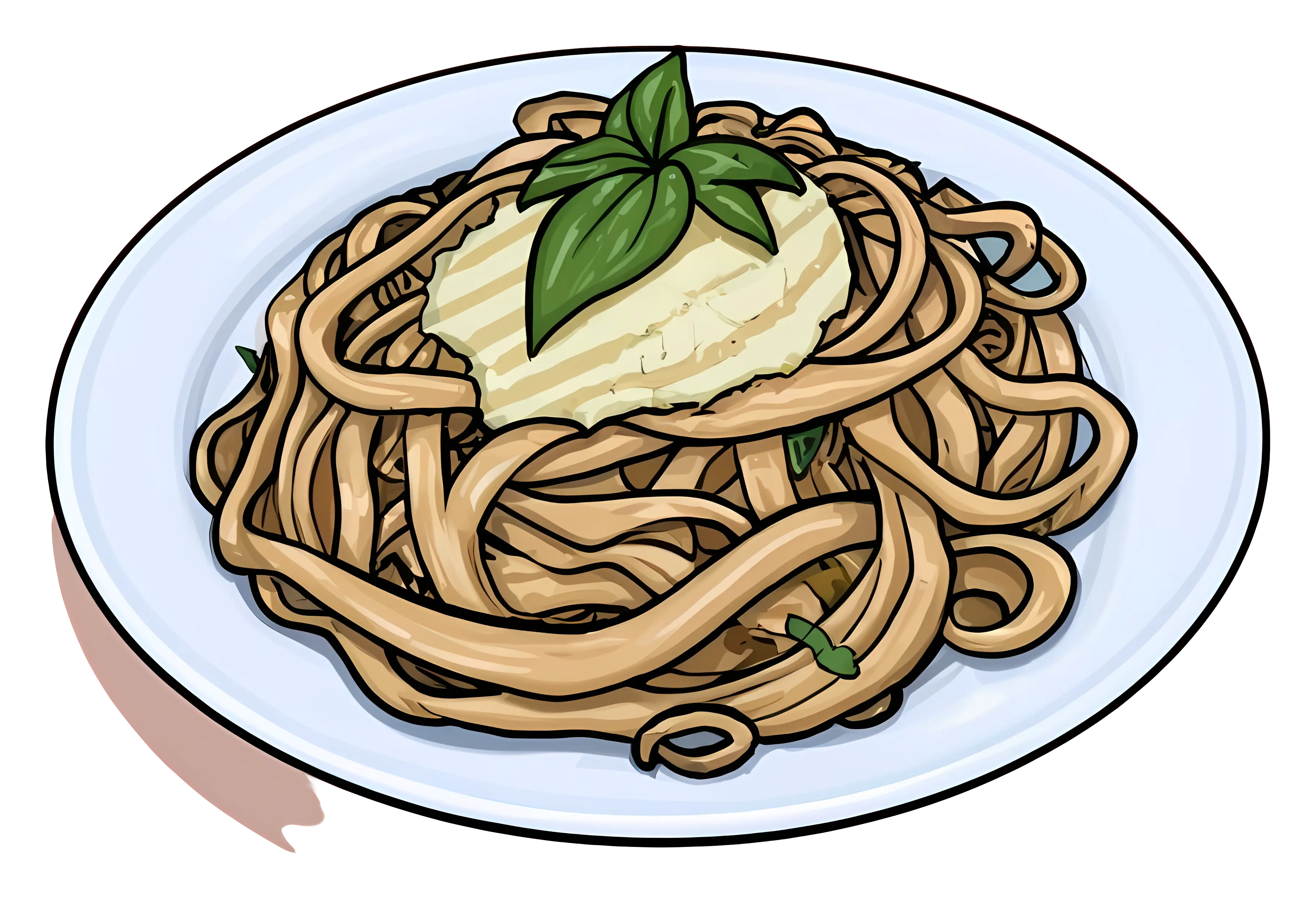 Plate of Pasta with Basil