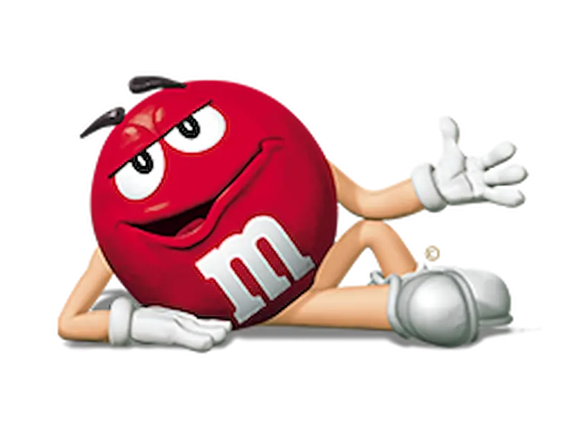Red M&amp;M Character Relaxing